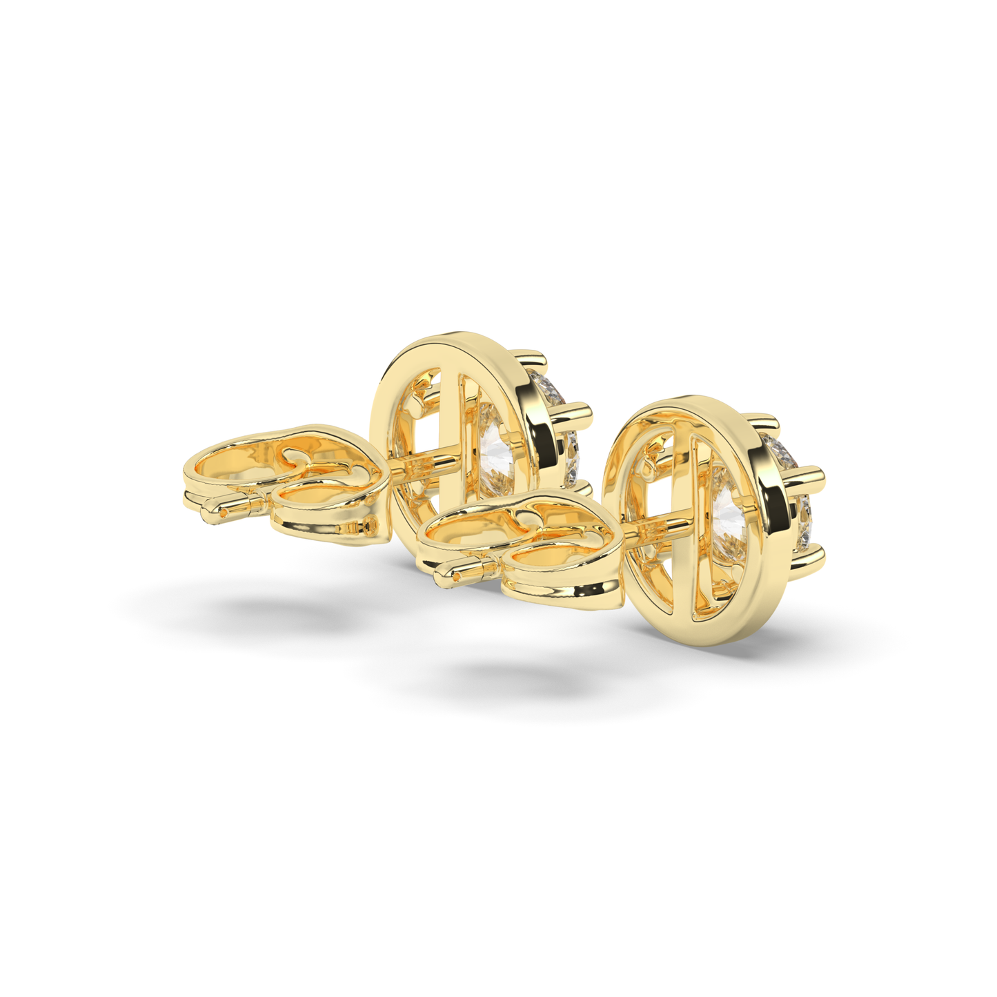 Rose Round Lab-Grown Diamond Stud Earrings - Pear Jewels