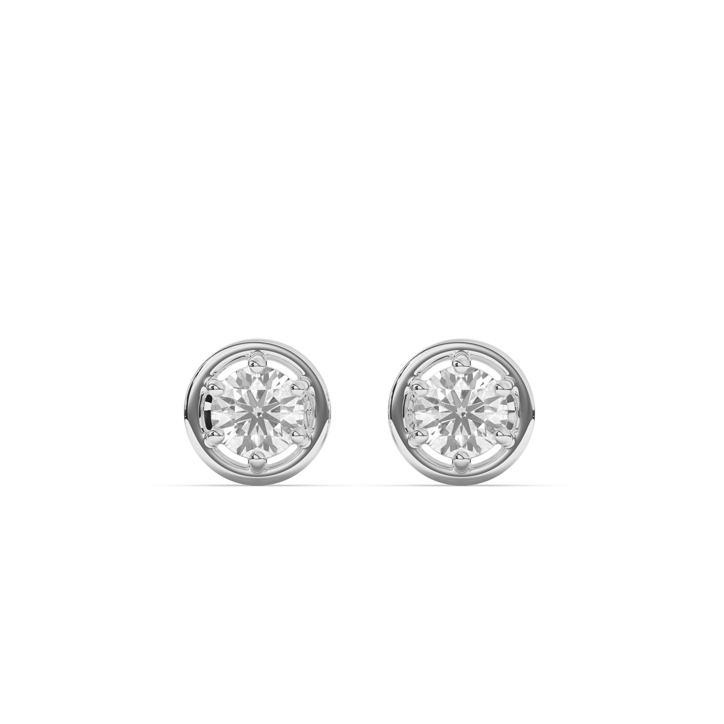 Rose Round Lab-Grown Diamond Stud Earrings - Pear Jewels