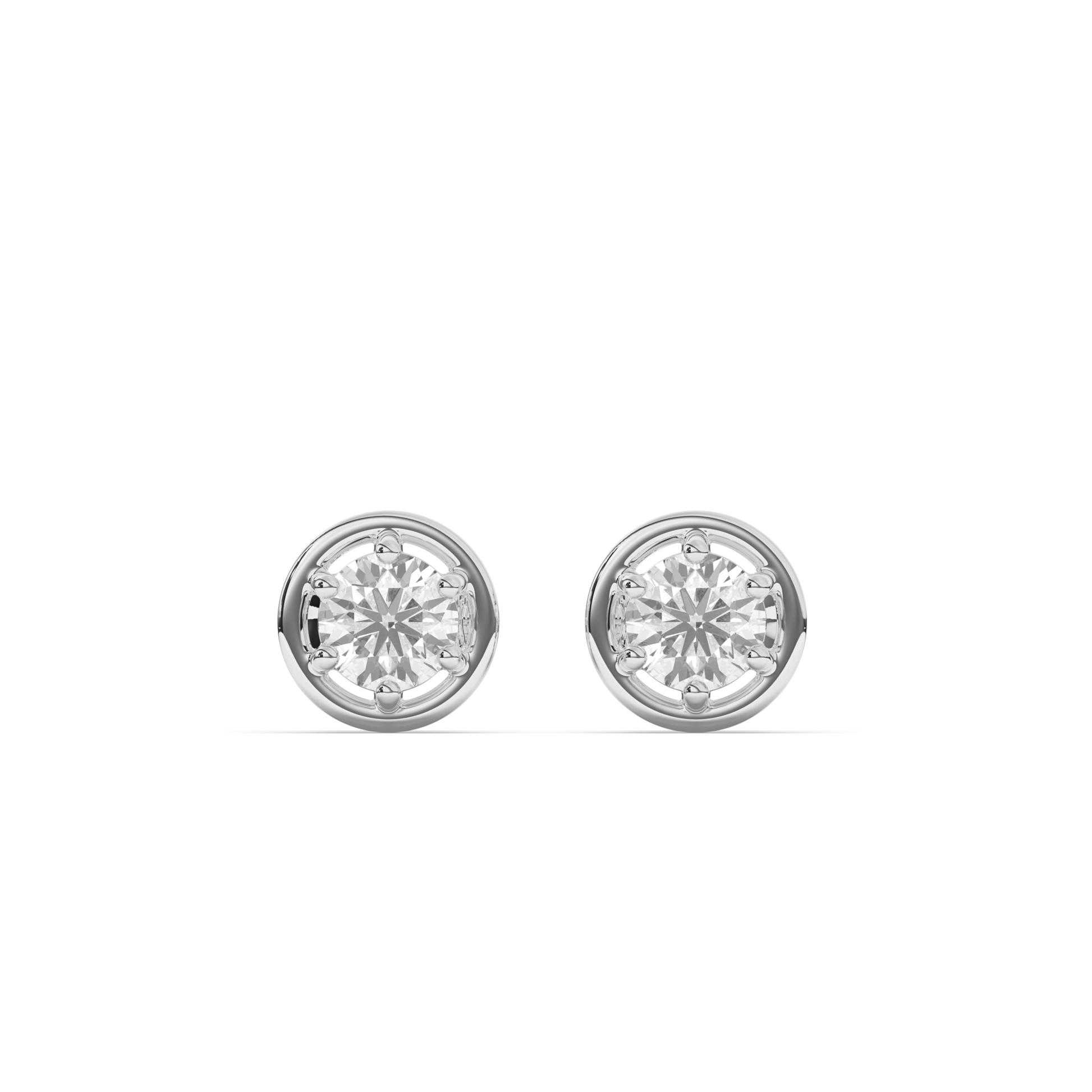 Rose Round Lab-Grown Diamond Stud Earrings - Pear Jewels