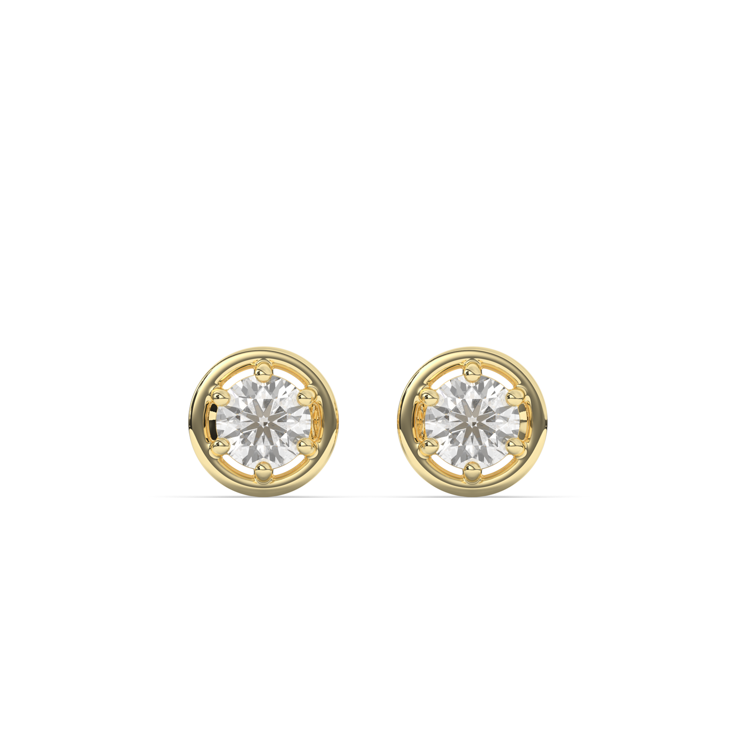 Rose Round Lab-Grown Diamond Stud Earrings - Pear Jewels