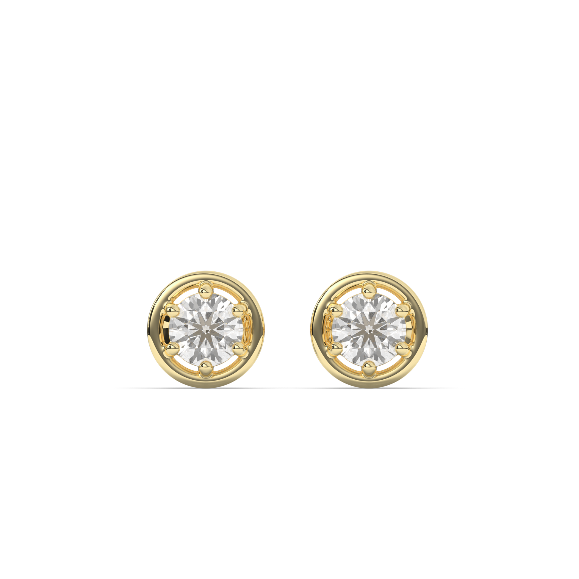 Rose Round Lab-Grown Diamond Stud Earrings - Pear Jewels