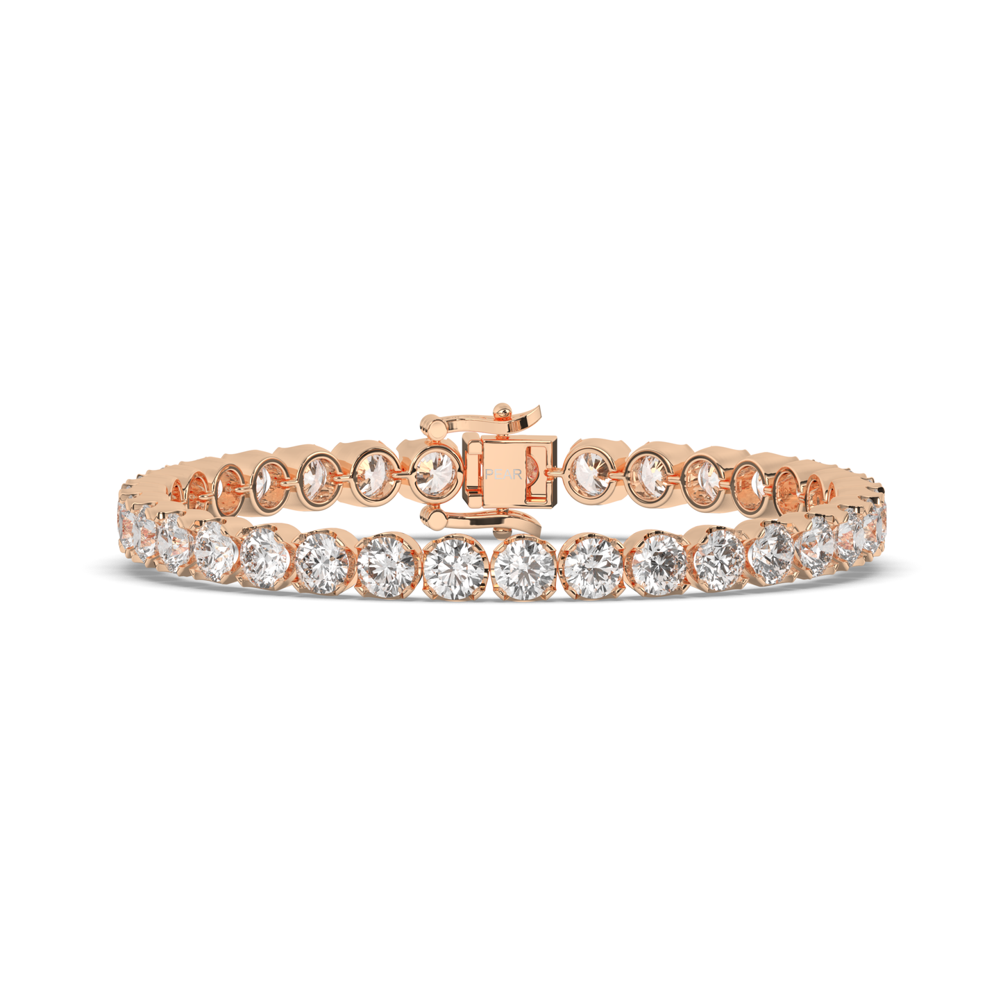 Round Cut Lab-grown Diamonds Tennis Bracelet - Pear Jewels