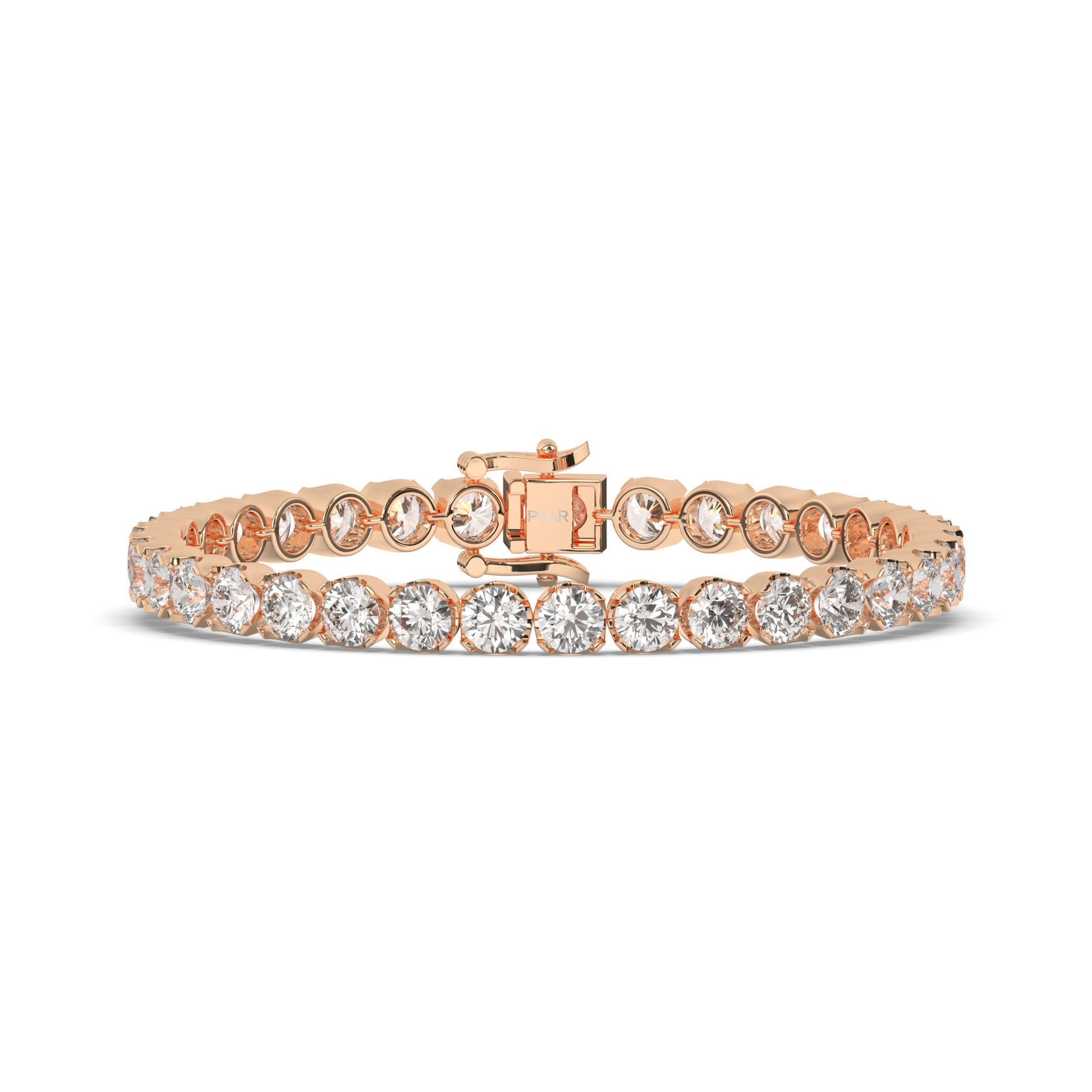 Round Cut Lab-grown Diamonds Tennis Bracelet - Pear Jewels