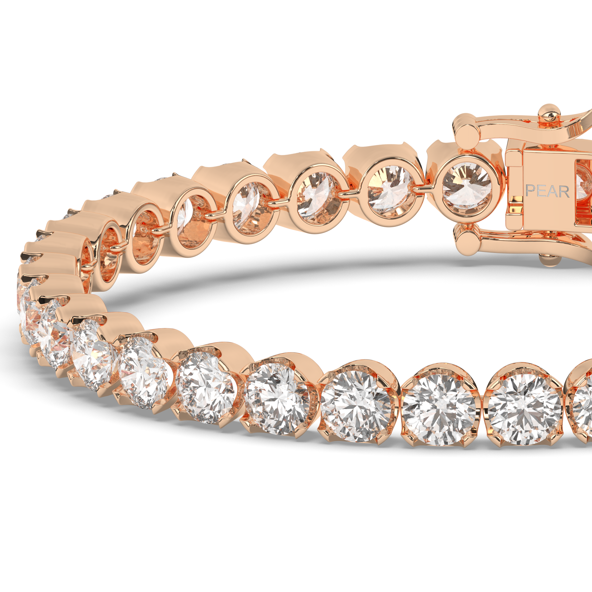 Round Cut Lab-grown Diamonds Tennis Bracelet - Pear Jewels