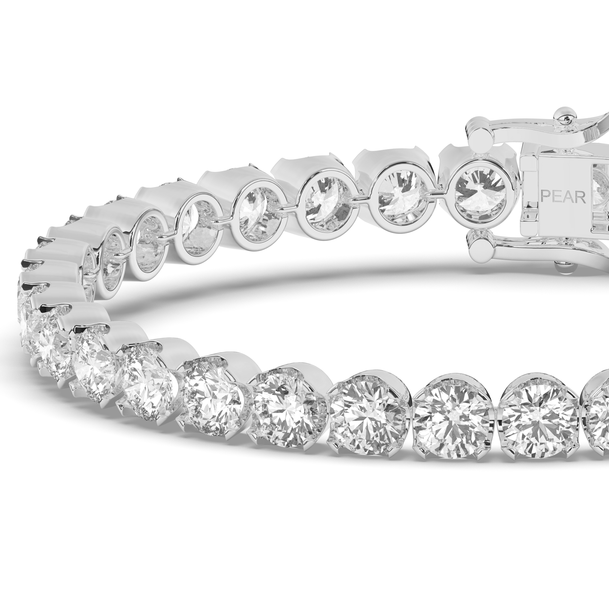 Round Cut Lab-grown Diamonds Tennis Bracelet - Pear Jewels