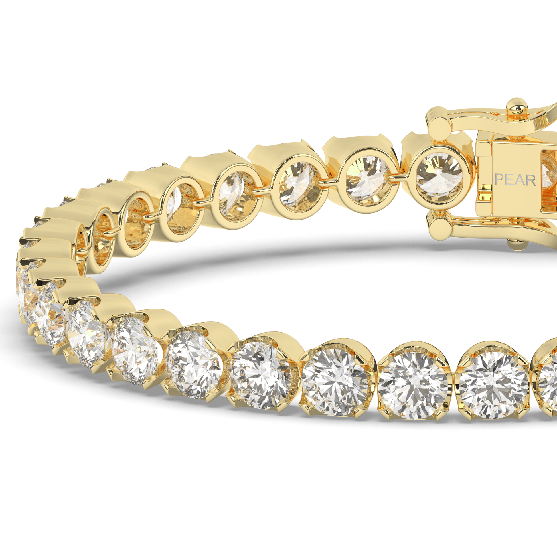 Round Cut Lab-grown Diamonds Tennis Bracelet - Pear Jewels