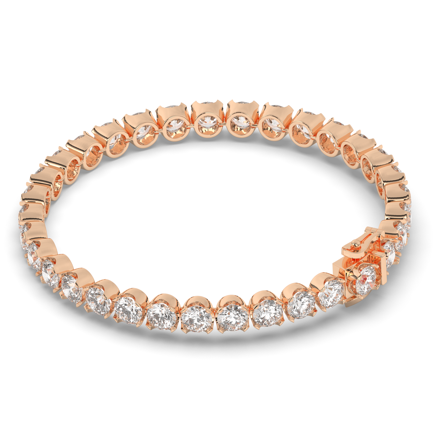 Round Cut Lab-grown Diamonds Tennis Bracelet - Pear Jewels