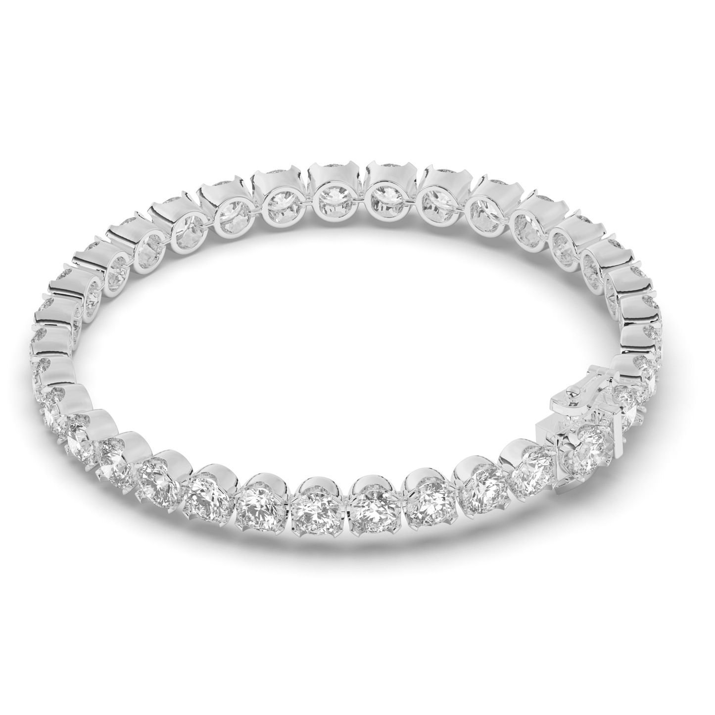 Round Cut Lab-grown Diamonds Tennis Bracelet - Pear Jewels