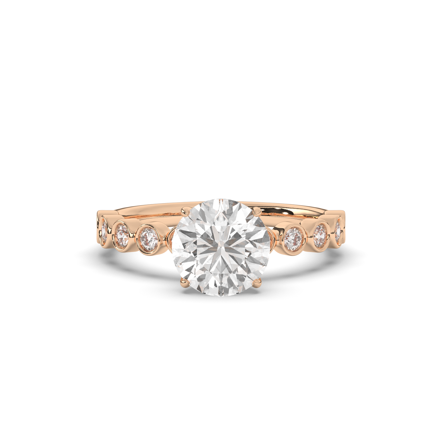 Round Lab-Grown Diamond Solitaire Engagement Ring - Pear Jewels