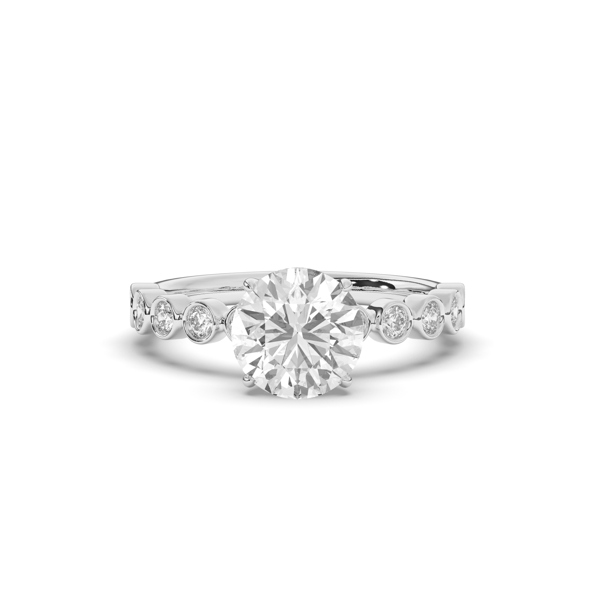 Round Lab-Grown Diamond Solitaire Engagement Ring - Pear Jewels