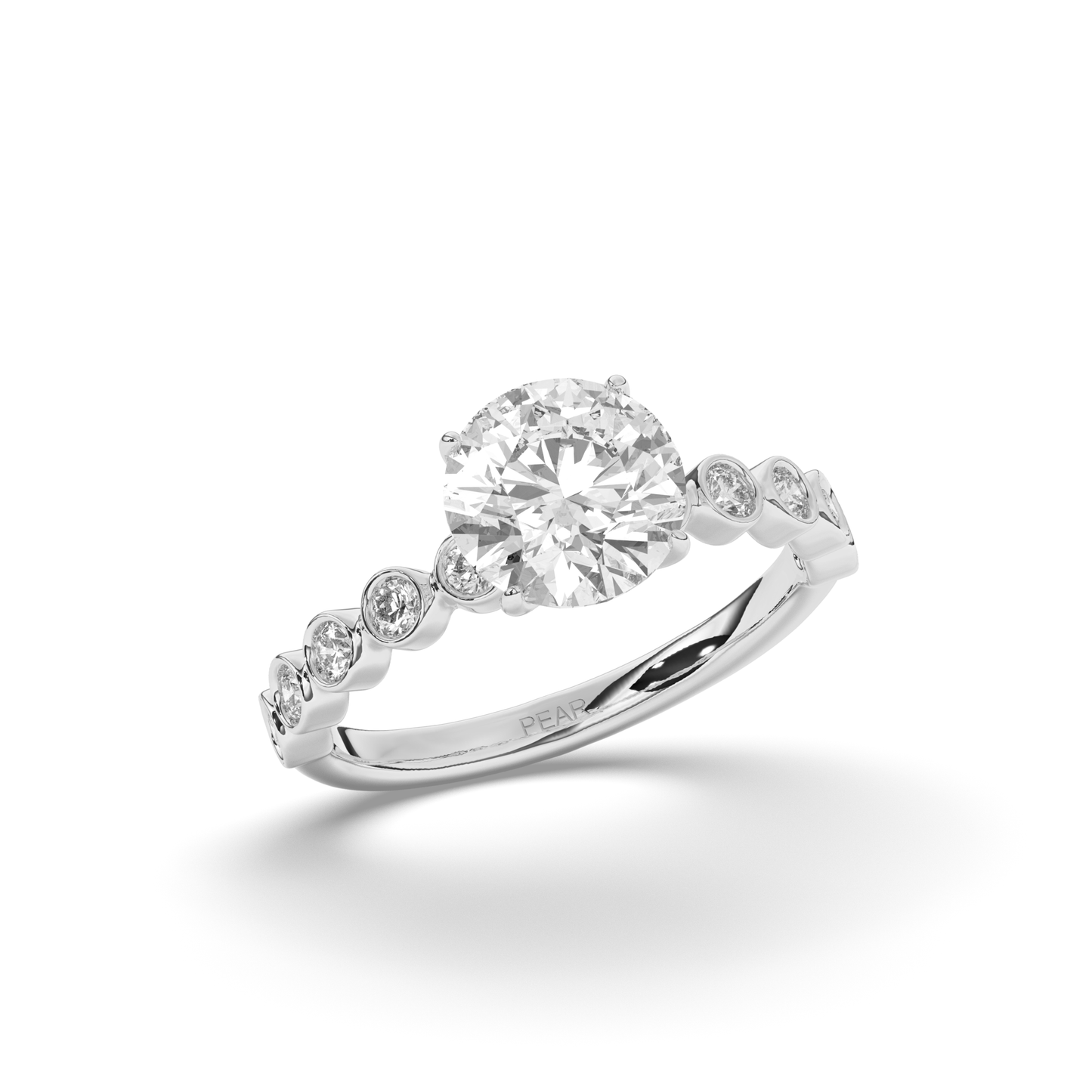 Round Lab-Grown Diamond Solitaire Engagement Ring - Pear Jewels