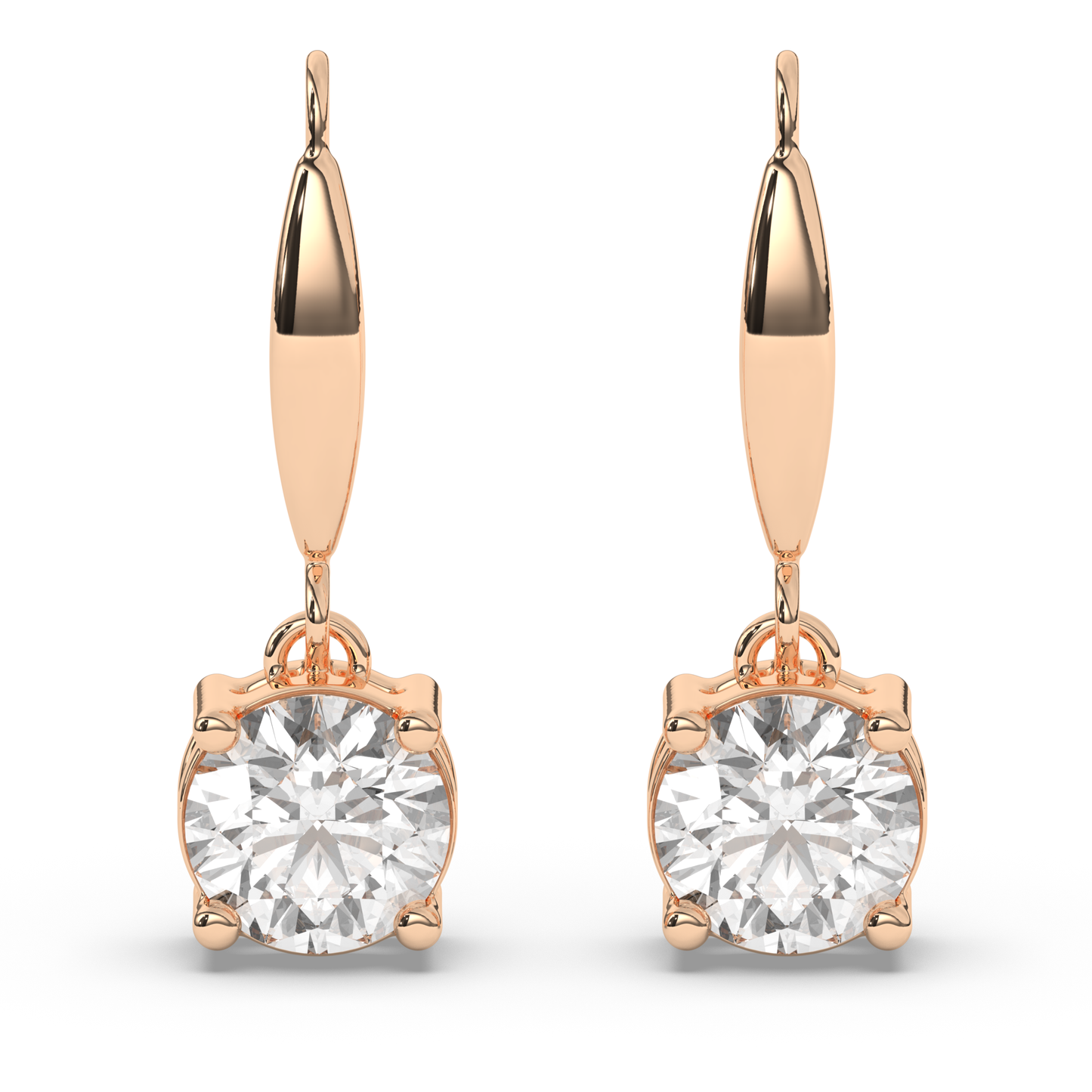 Round Lab Grown Diamond Dangles & Drops Earrings - Pear Jewels