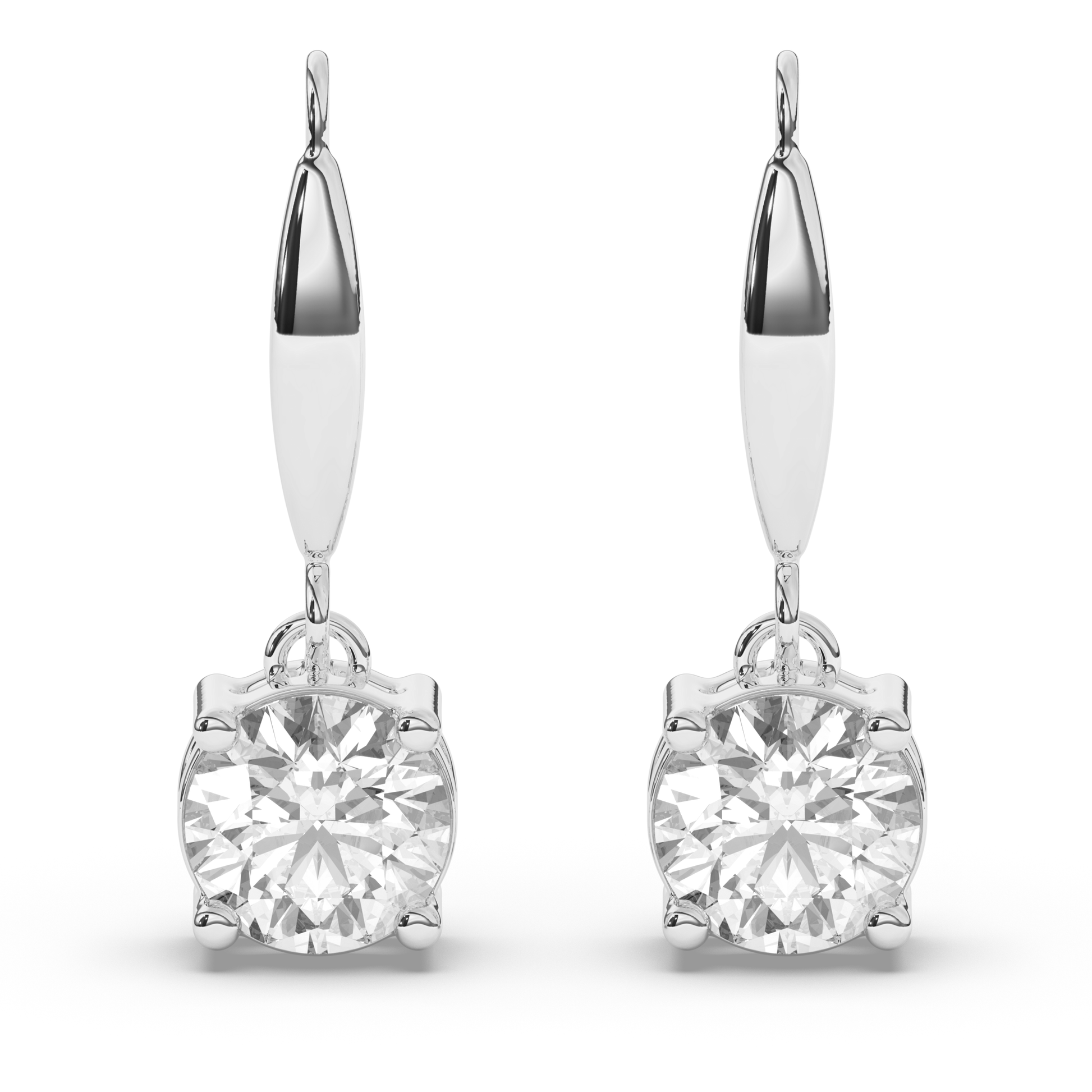 Round Lab Grown Diamond Dangles & Drops Earrings - Pear Jewels