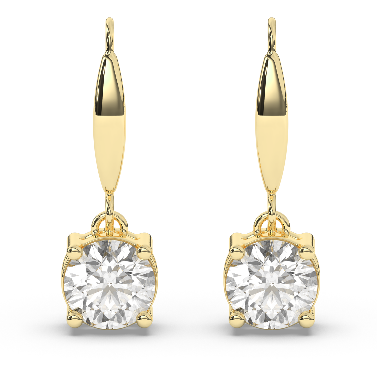 Round Lab Grown Diamond Dangles & Drops Earrings - Pear Jewels