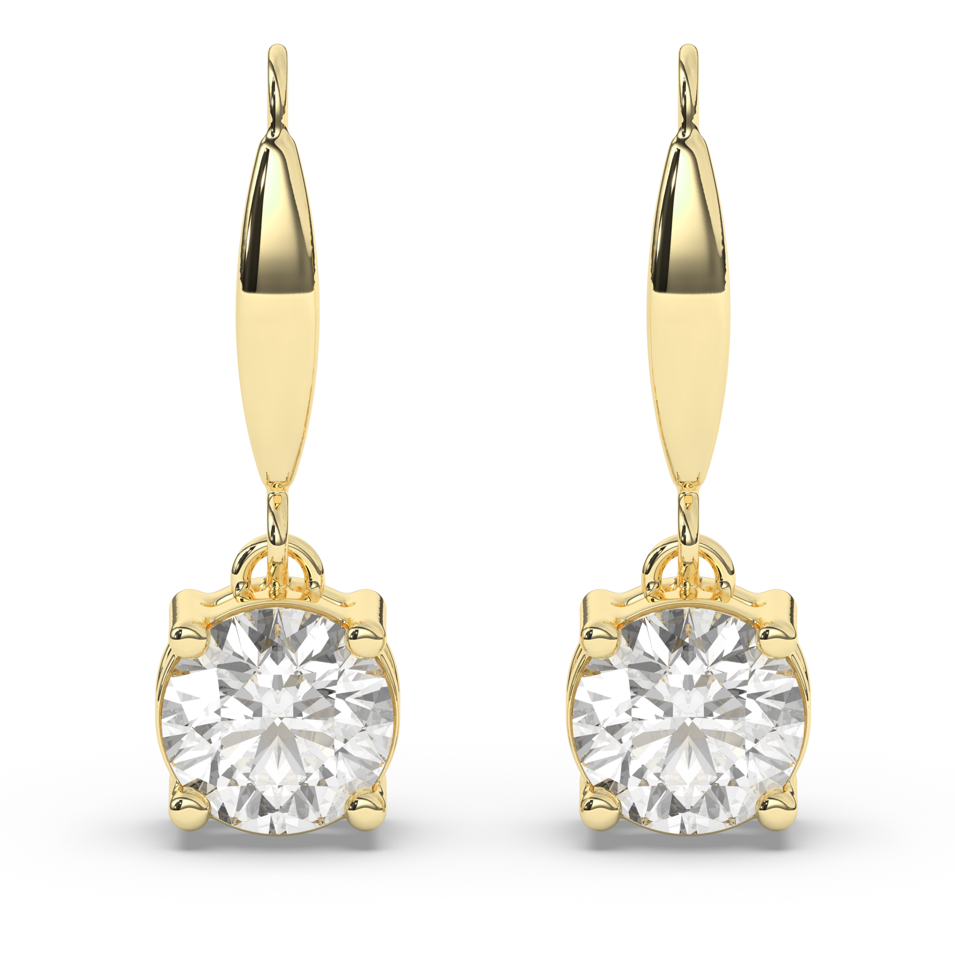 Round Lab Grown Diamond Dangles & Drops Earrings - Pear Jewels