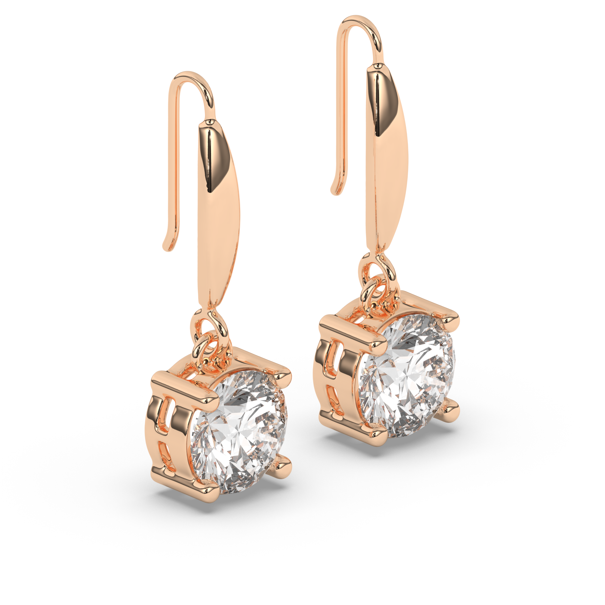 Round Lab Grown Diamond Dangles & Drops Earrings - Pear Jewels