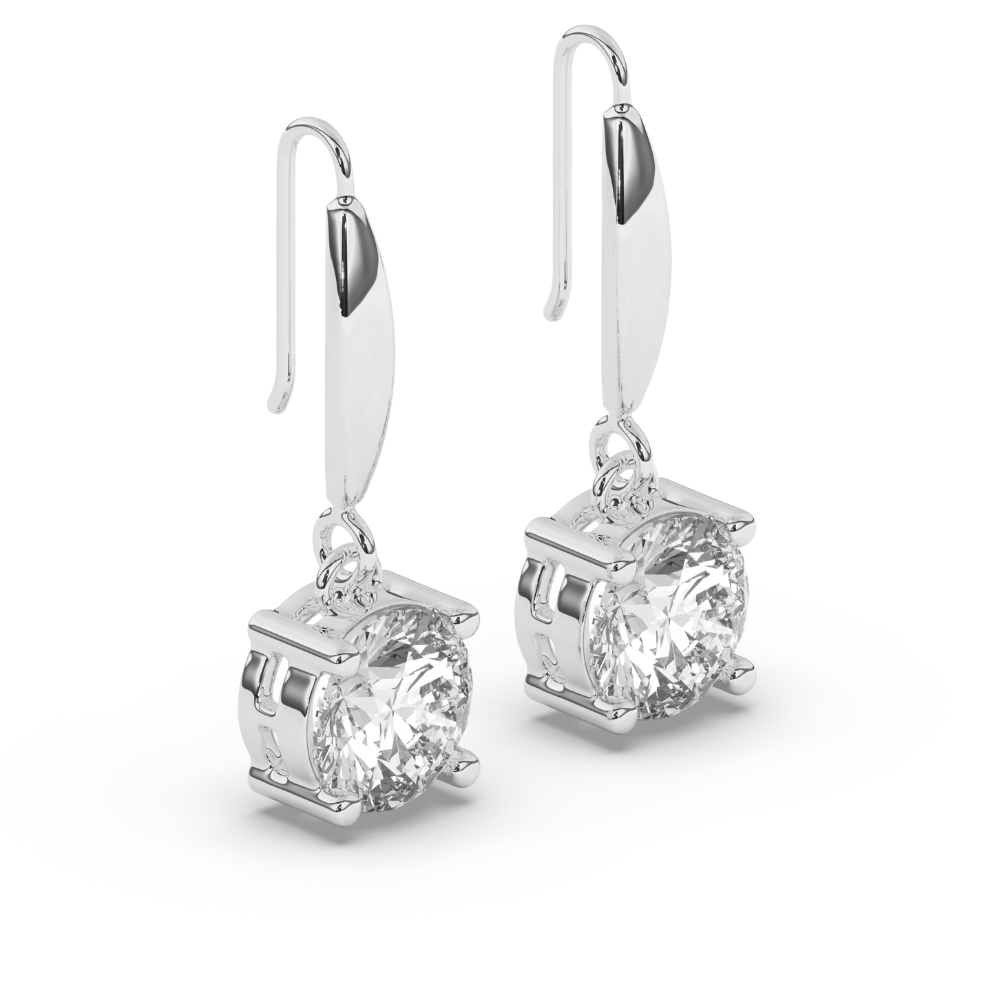 Round Lab Grown Diamond Dangles & Drops Earrings - Pear Jewels