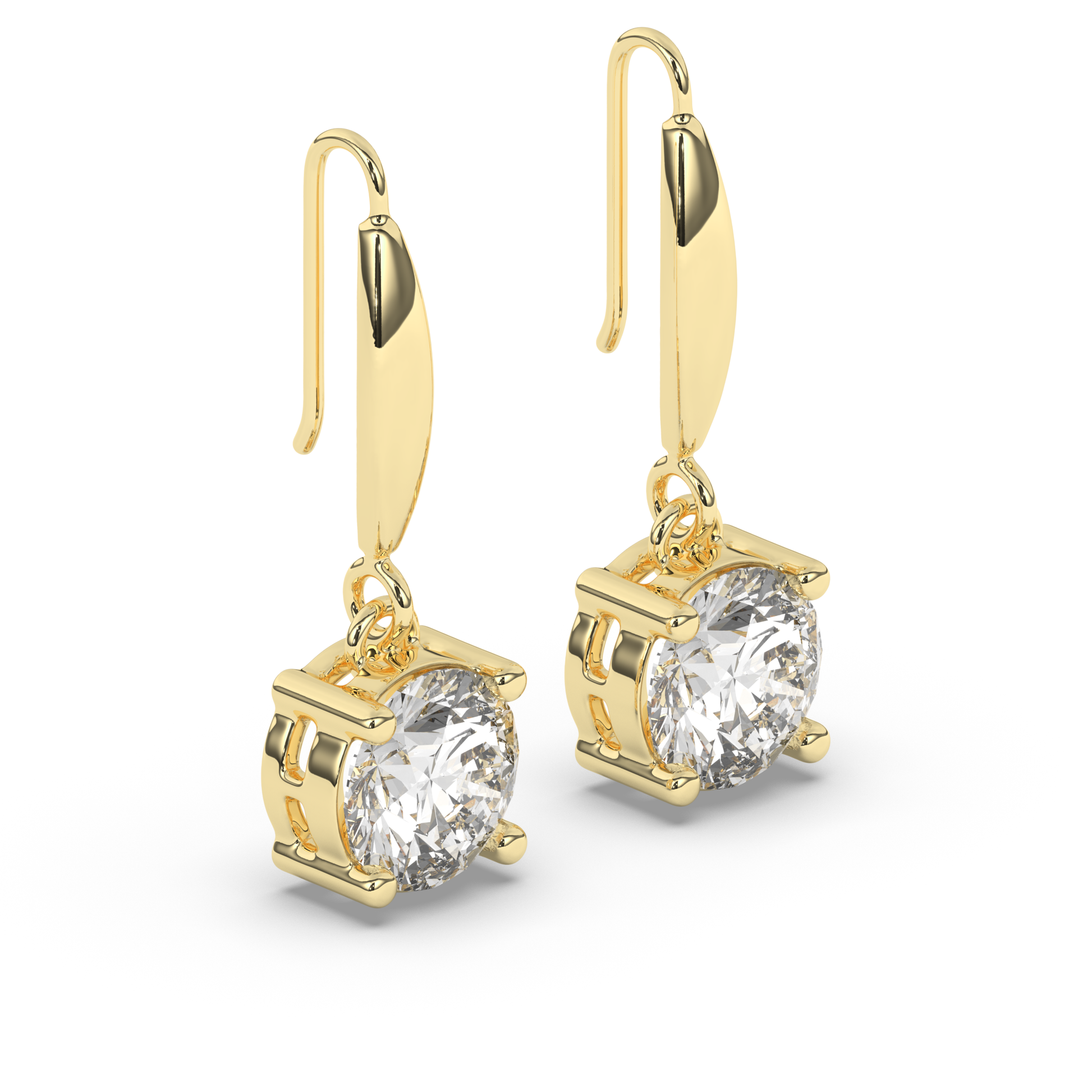 Round Lab Grown Diamond Dangles & Drops Earrings - Pear Jewels