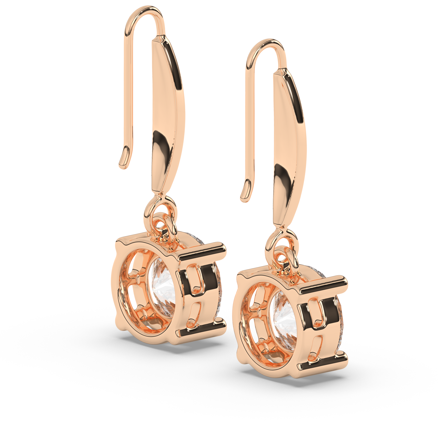 Round Lab Grown Diamond Dangles & Drops Earrings - Pear Jewels