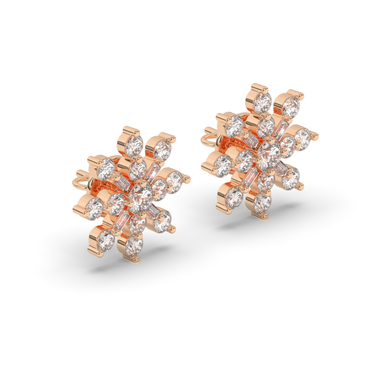 Round & Baguette Lab-Grown Diamond Luxe Cluster Earrings - Pear Jewels