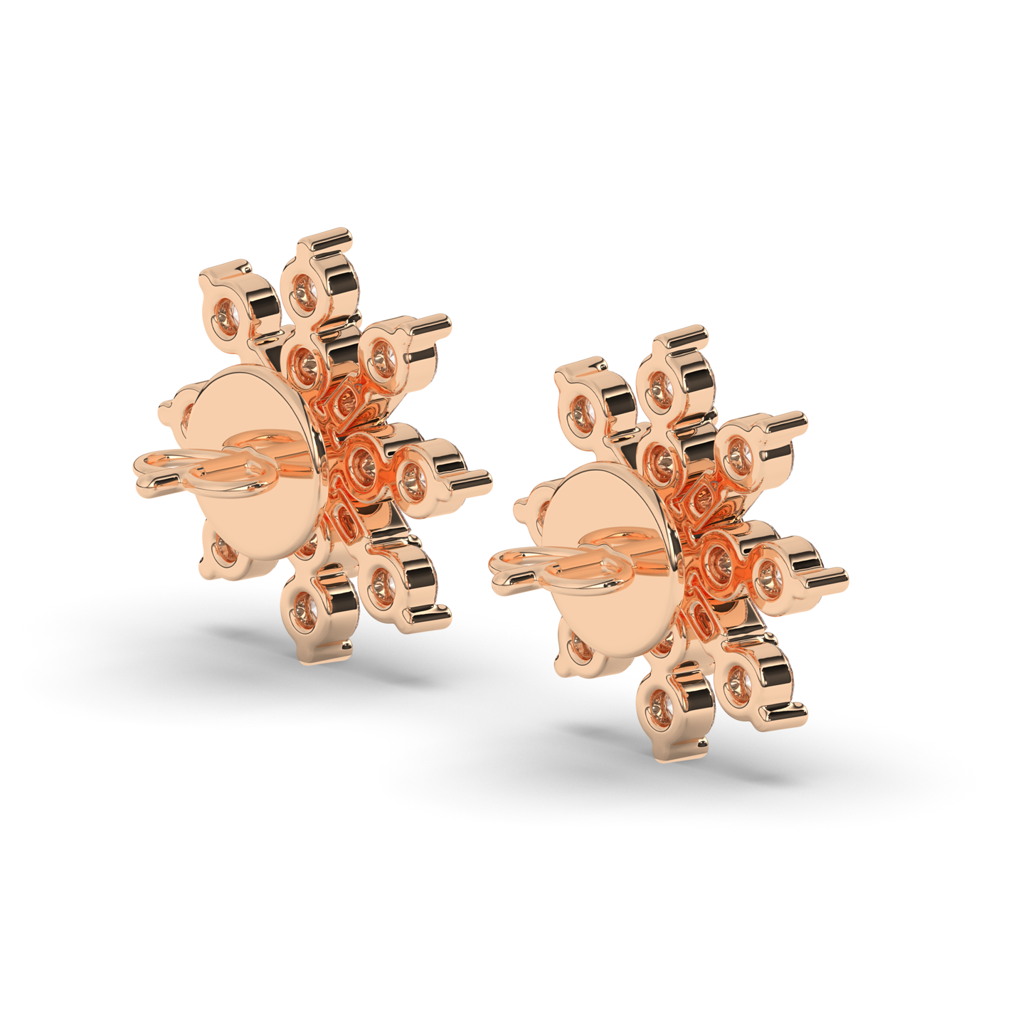 Round & Baguette Lab-Grown Diamond Luxe Cluster Earrings - Pear Jewels