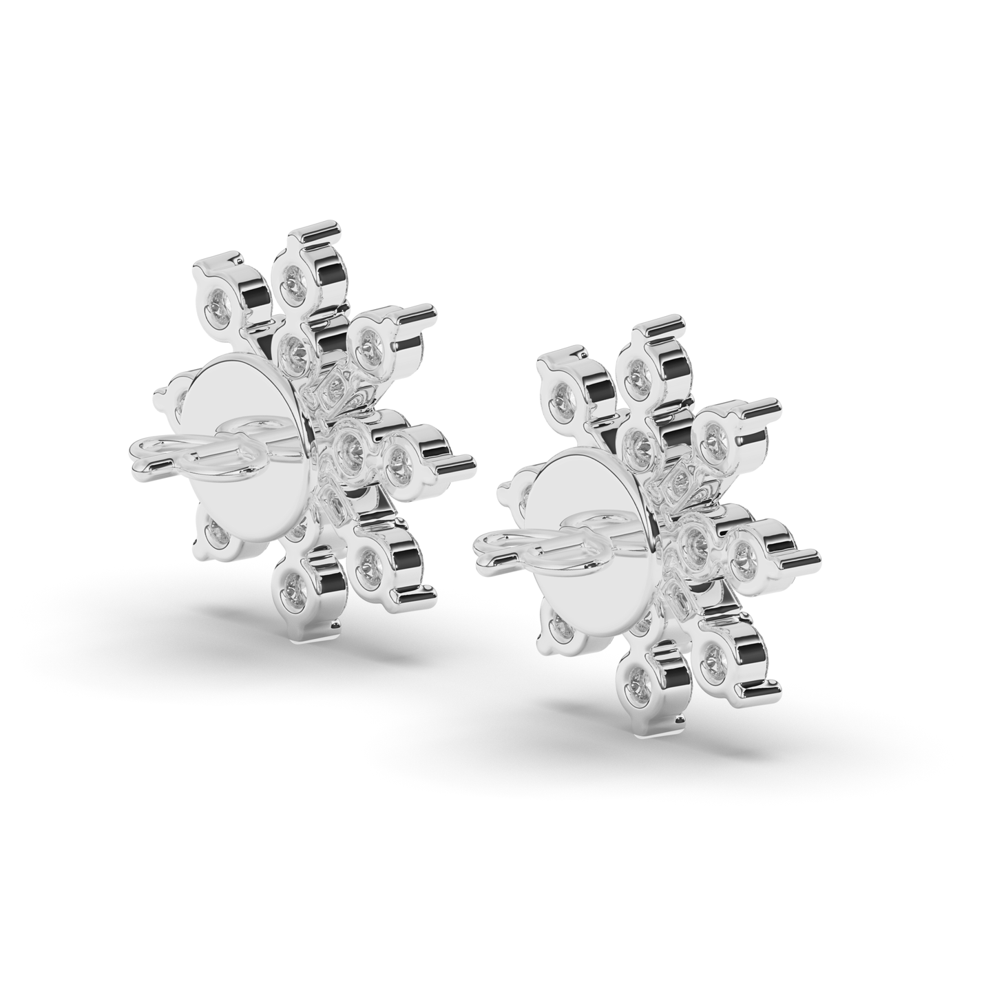 Round & Baguette Lab-Grown Diamond Luxe Cluster Earrings - Pear Jewels