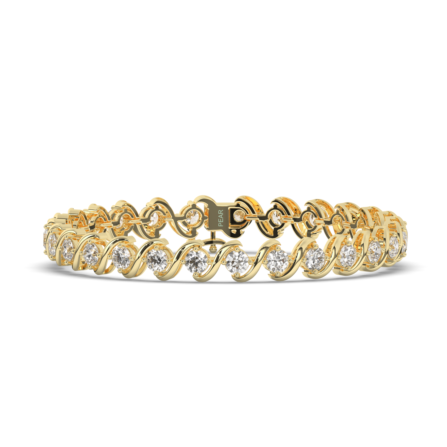 Sterling Tennis Bracelet with Lab-grown Round Diamonds - Pear Jewels