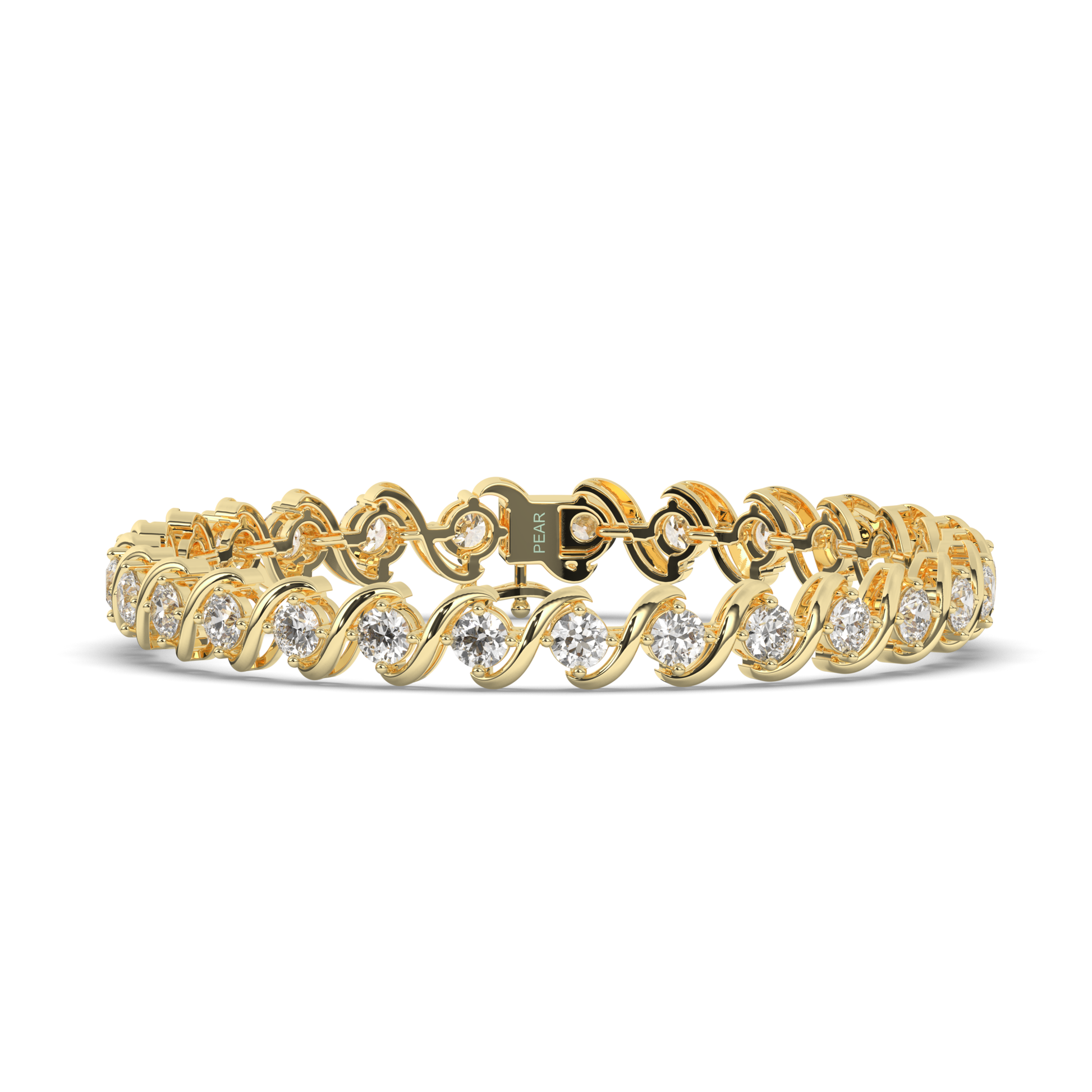 Sterling Tennis Bracelet with Lab-grown Round Diamonds - Pear Jewels