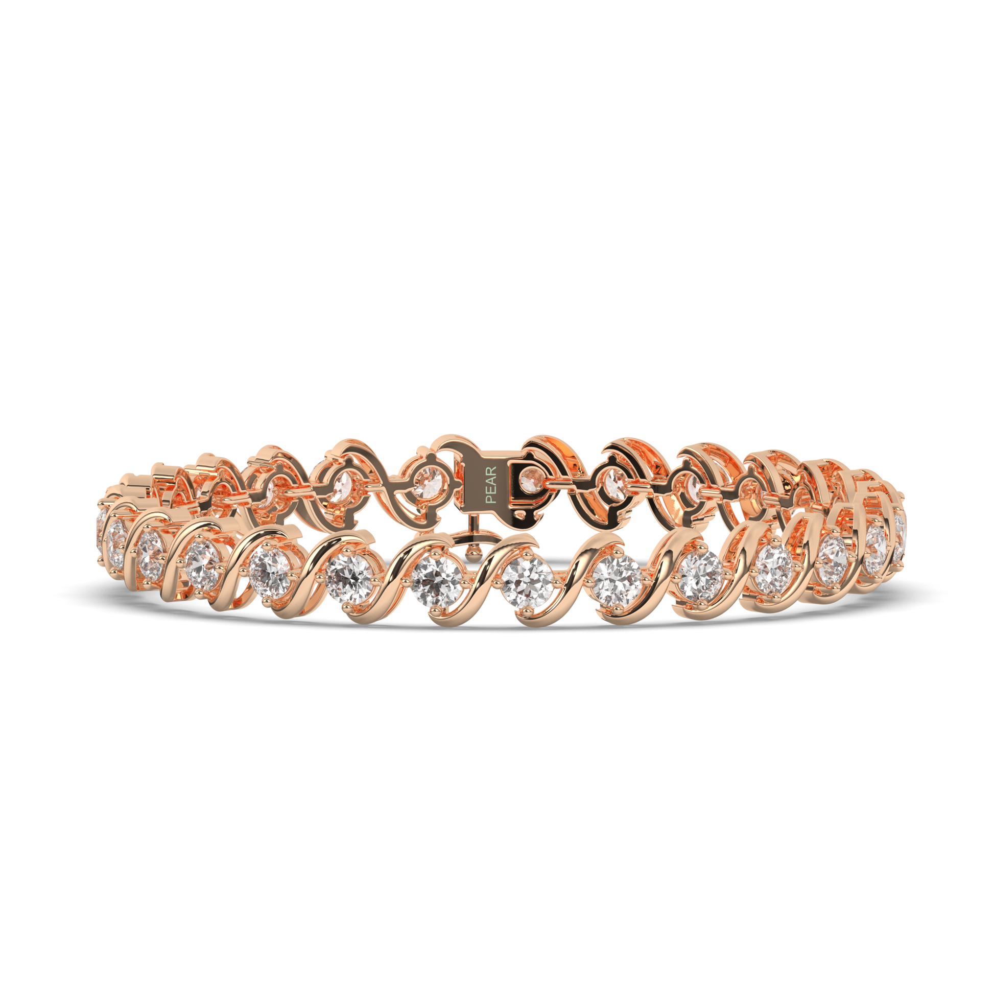 Sterling Tennis Bracelet with Lab-grown Round Diamonds - Pear Jewels