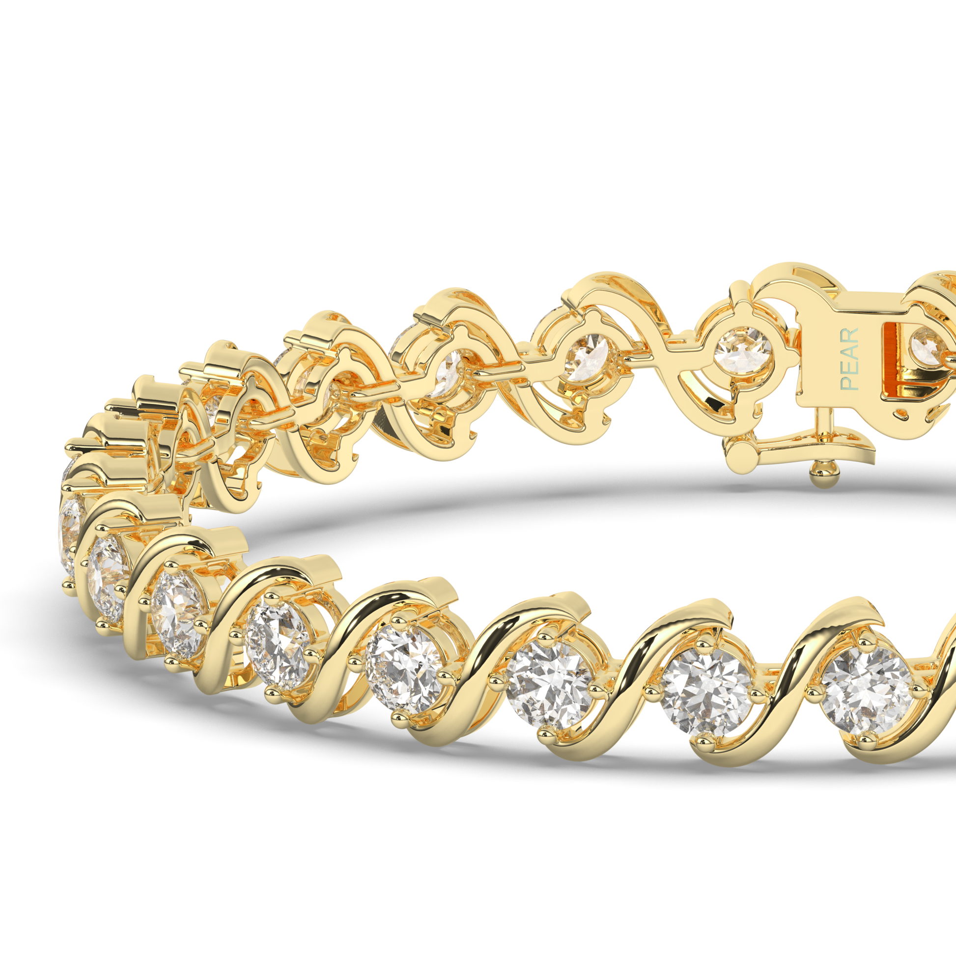 Sterling Tennis Bracelet with Lab-grown Round Diamonds - Pear Jewels