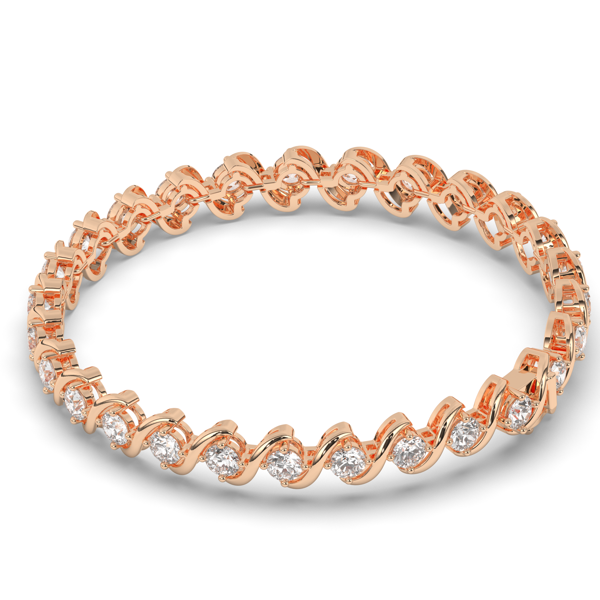 Sterling Tennis Bracelet with Lab-grown Round Diamonds - Pear Jewels