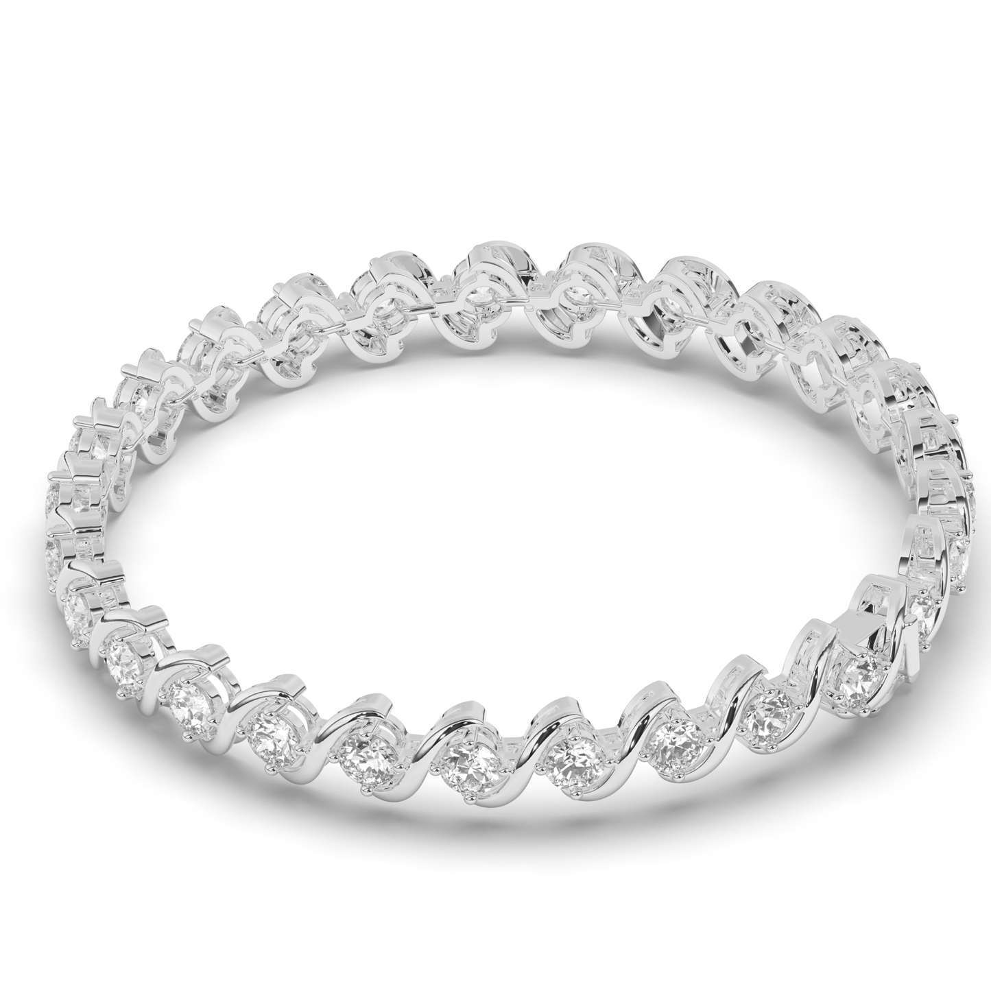 Sterling Tennis Bracelet with Lab-grown Round Diamonds - Pear Jewels