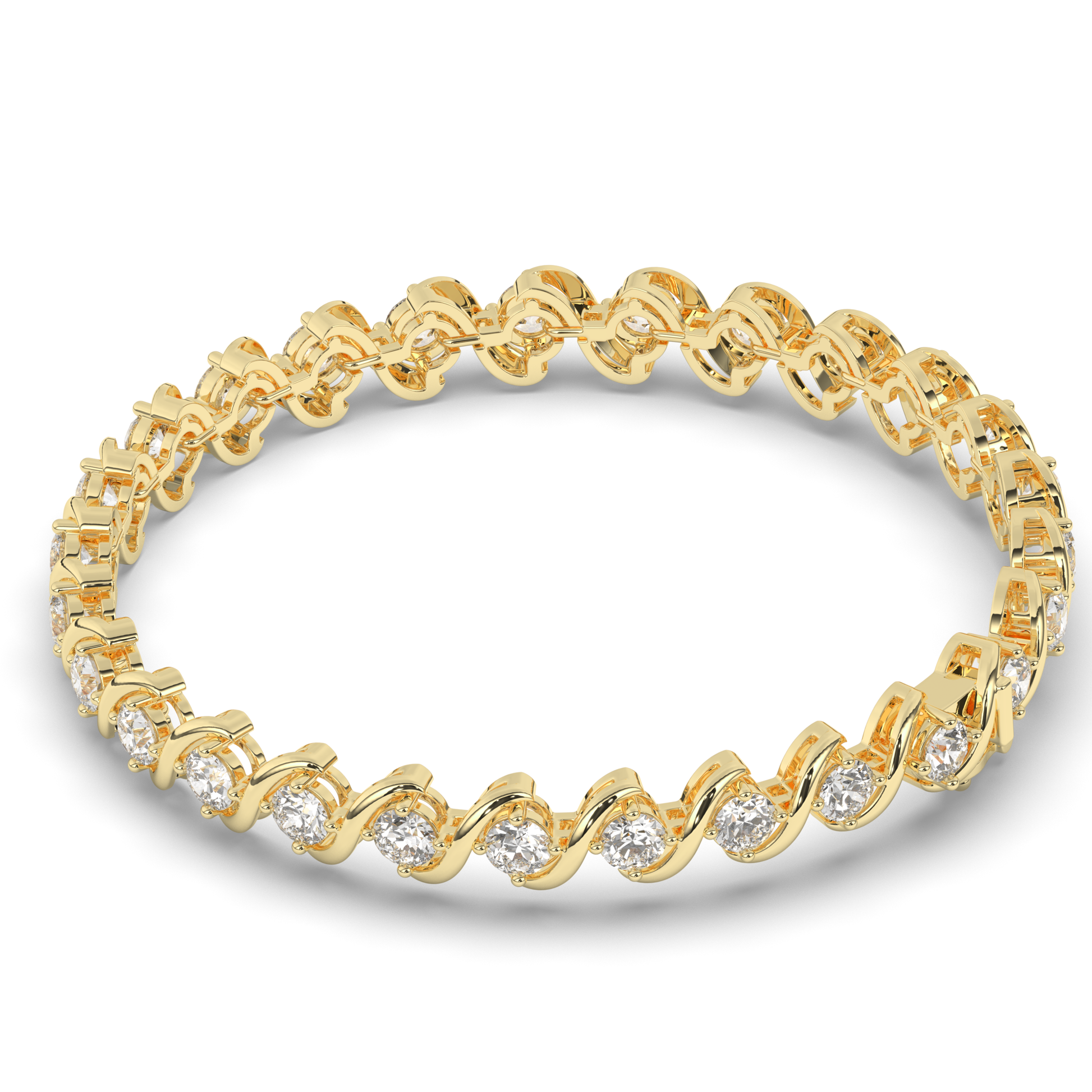 Sterling Tennis Bracelet with Lab-grown Round Diamonds - Pear Jewels