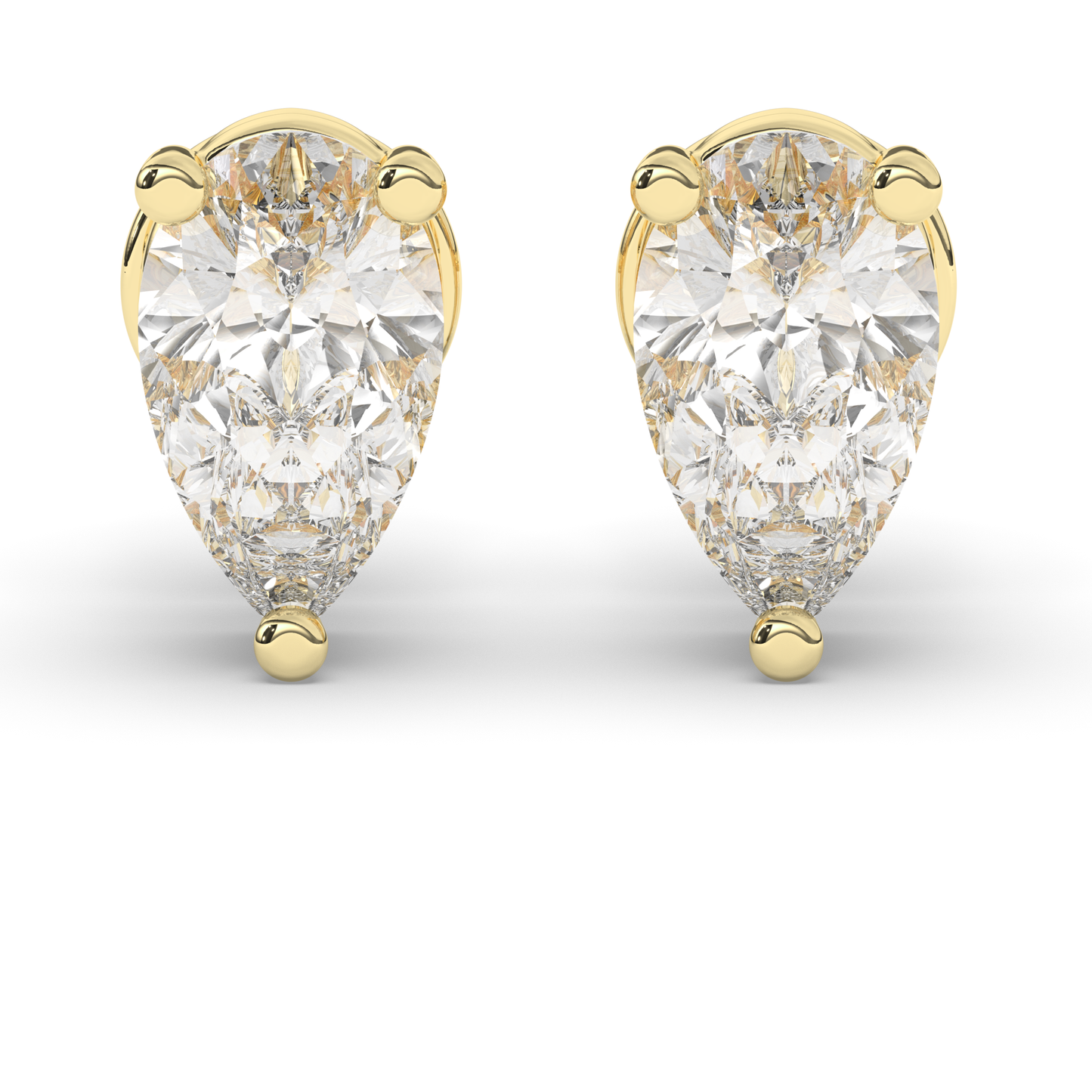 Stunning Pear-Cut Lab-Grown Diamond Solitaire Studs - Pear Jewels