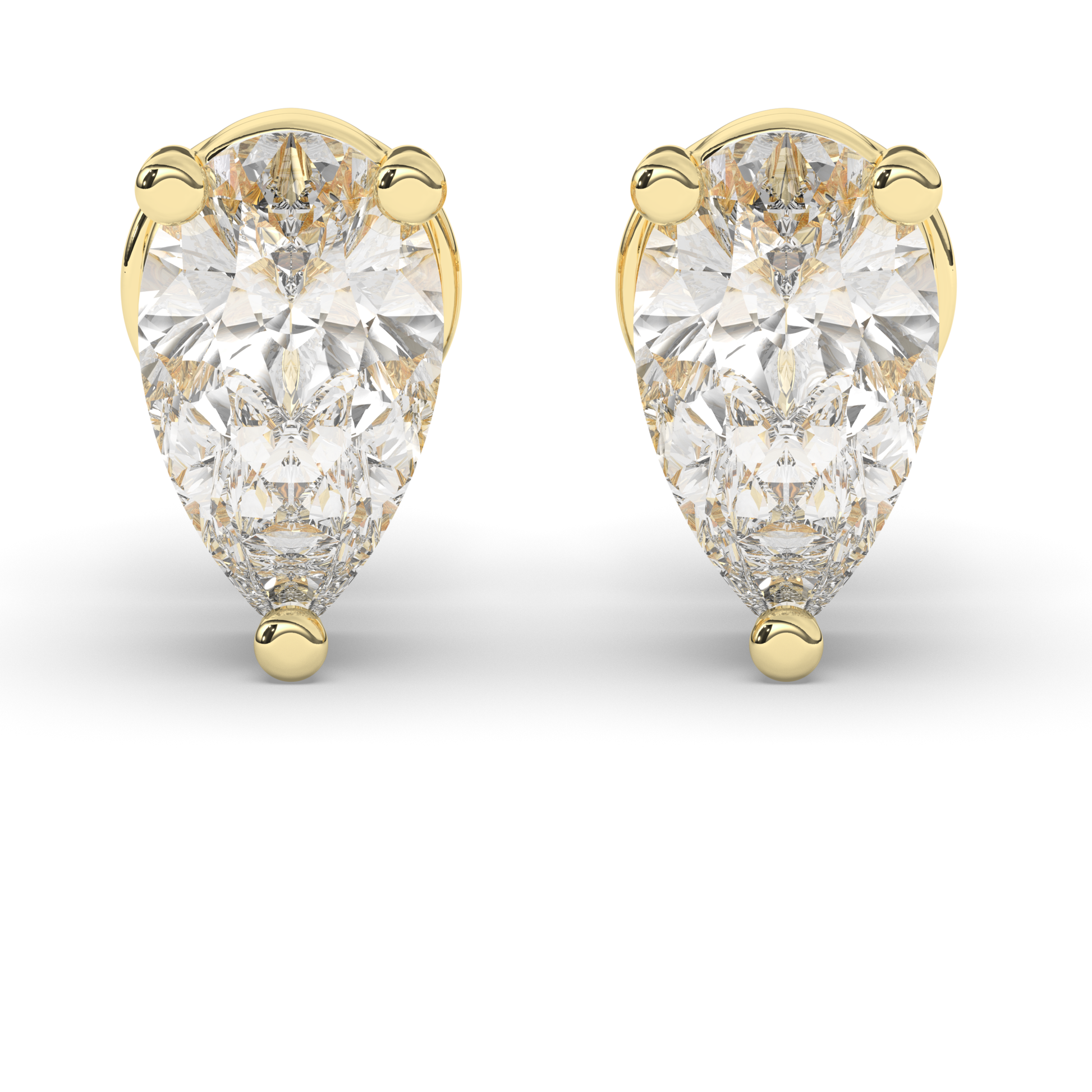 Stunning Pear-Cut Lab-Grown Diamond Solitaire Studs - Pear Jewels