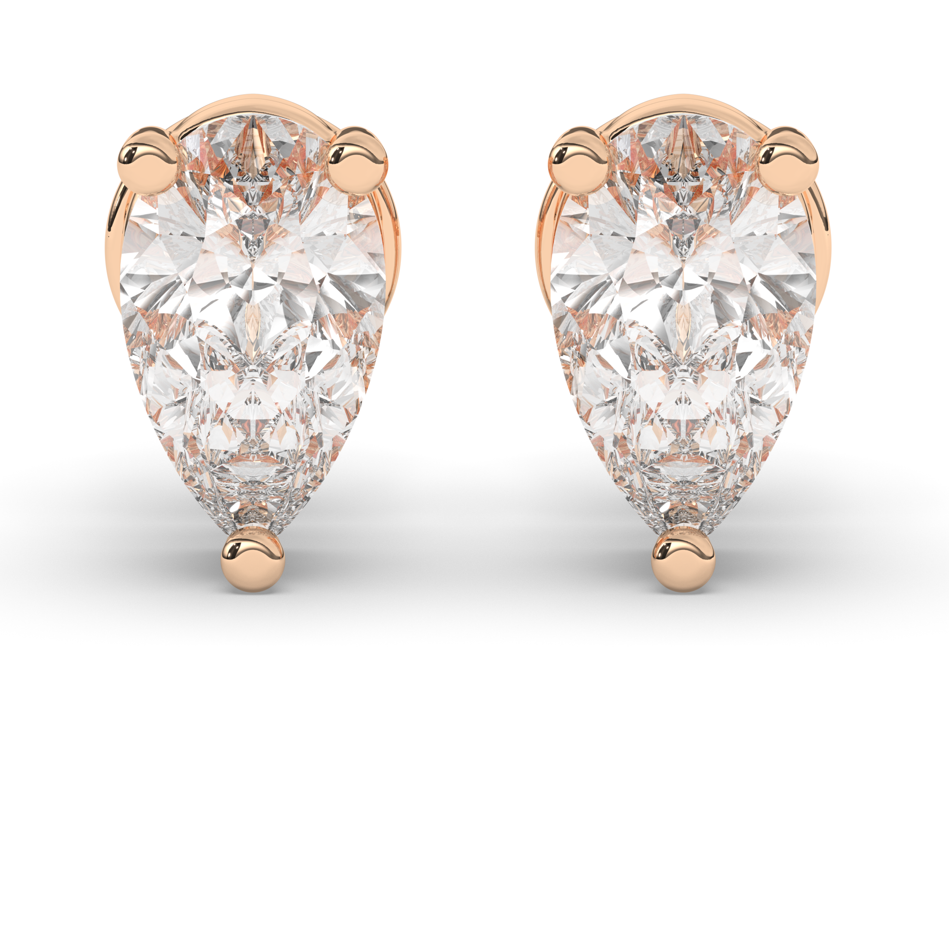 Stunning Pear-Cut Lab-Grown Diamond Solitaire Studs - Pear Jewels