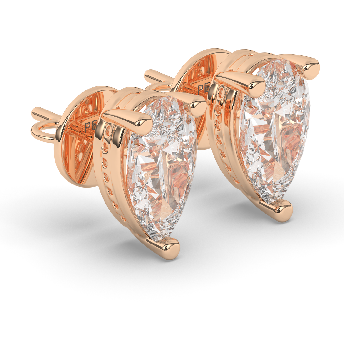 Stunning Pear-Cut Lab-Grown Diamond Solitaire Studs - Pear Jewels