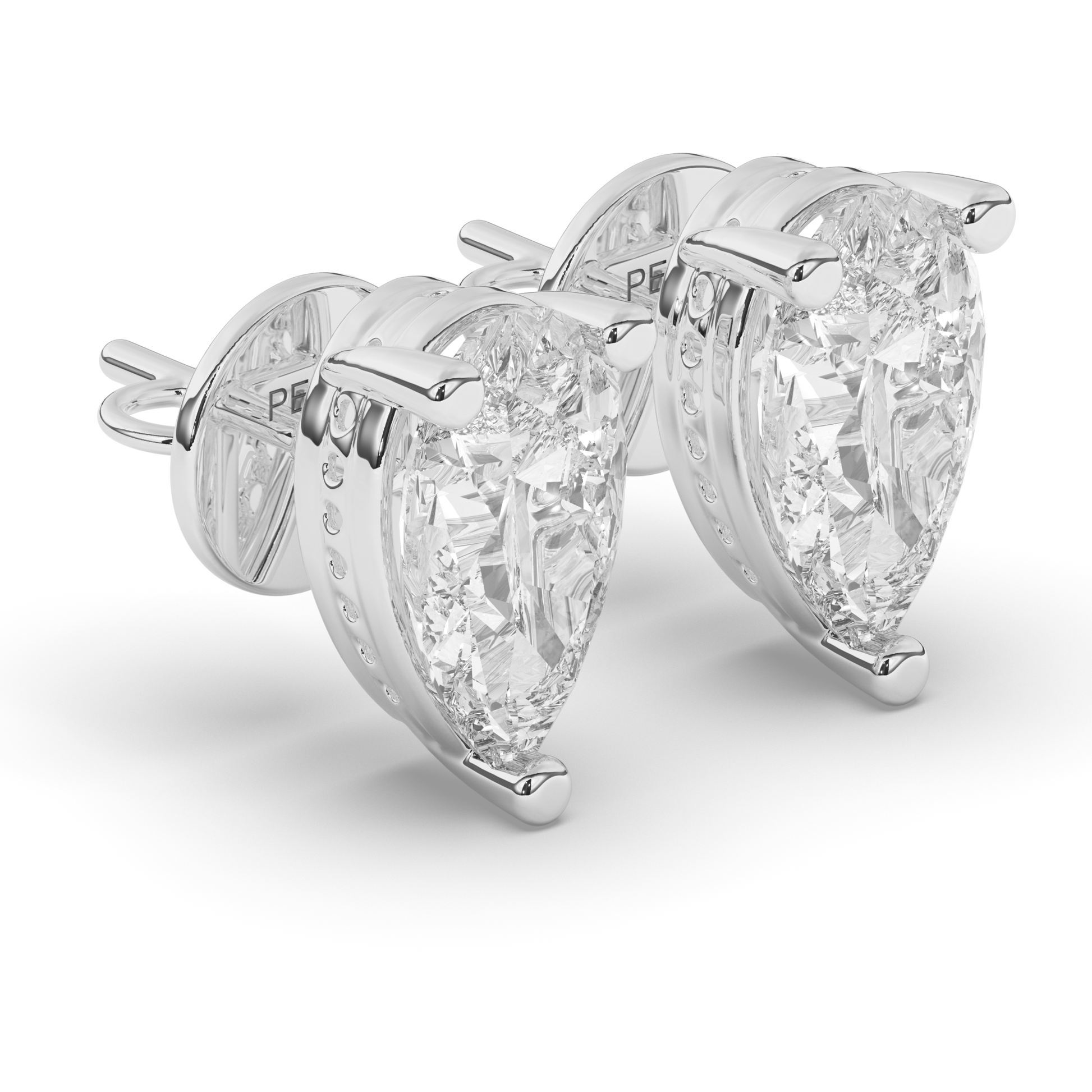 Stunning Pear-Cut Lab-Grown Diamond Solitaire Studs - Pear Jewels