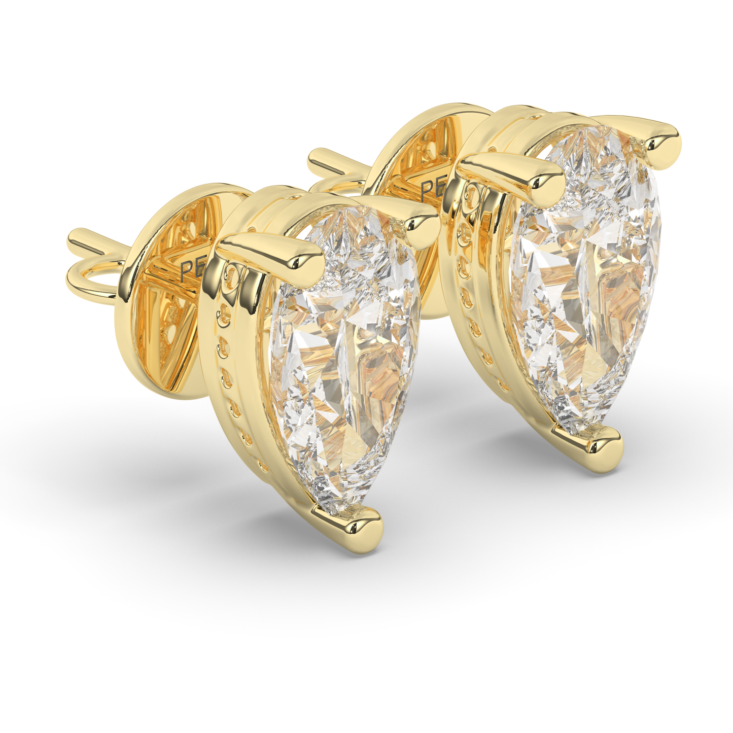 Stunning Pear-Cut Lab-Grown Diamond Solitaire Studs - Pear Jewels