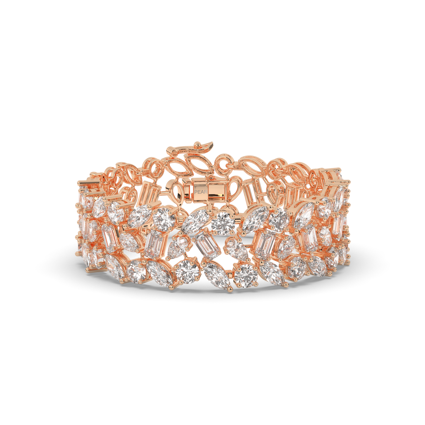 Tennis Bracelet with Elegant Royal Cutwork Lab-grown Diamonds - Pear Jewels