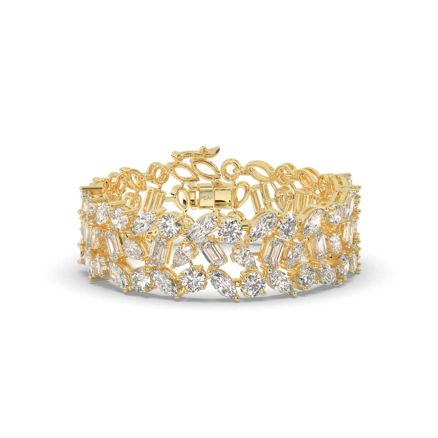 Tennis Bracelet with Elegant Royal Cutwork Lab-grown Diamonds - Pear Jewels