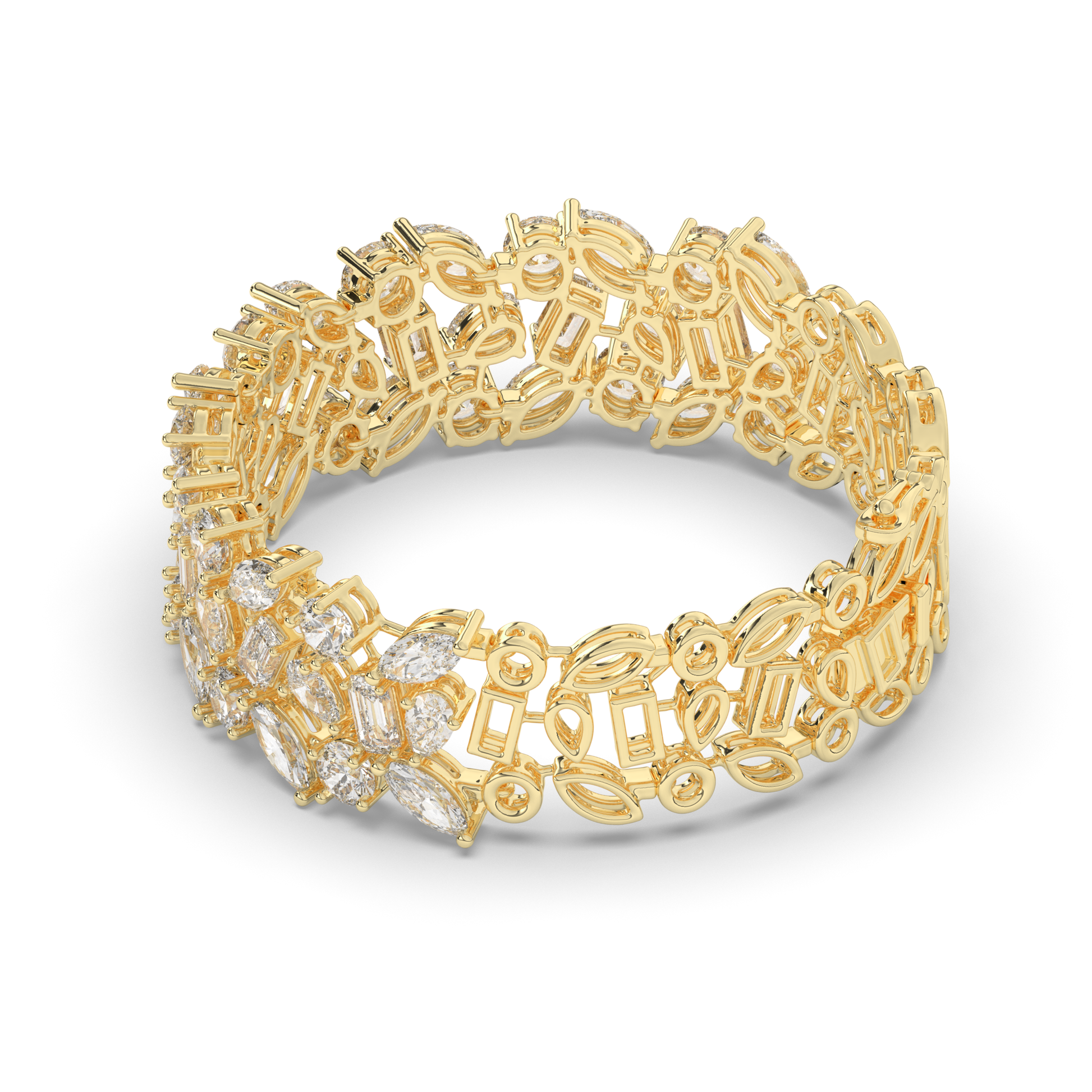 Tennis Bracelet with Elegant Royal Cutwork Lab-grown Diamonds - Pear Jewels