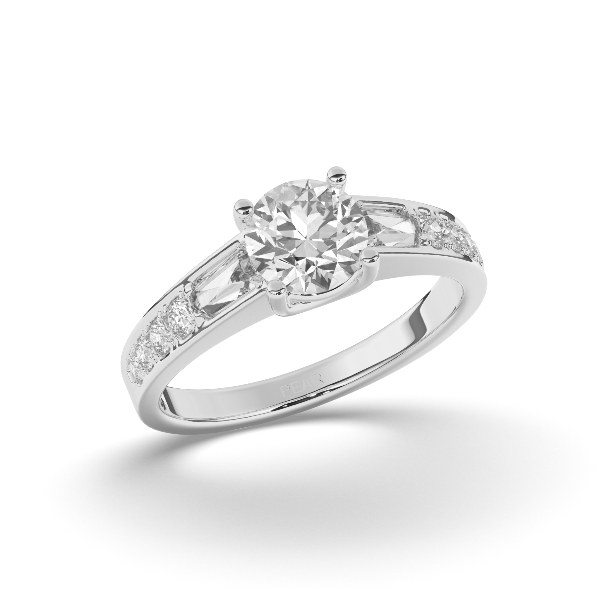 Three Stone Elegance & Baguette Lab-Grown Diamond Bracelet - Pear Jewels