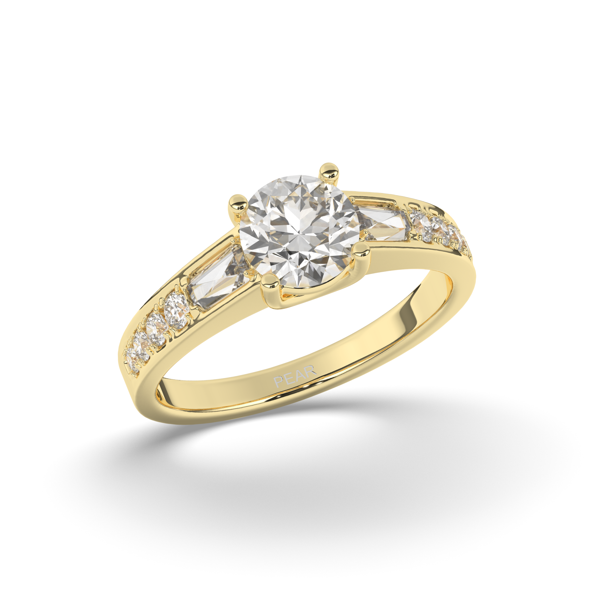 Three Stone Elegance & Baguette Lab-Grown Diamond Bracelet - Pear Jewels