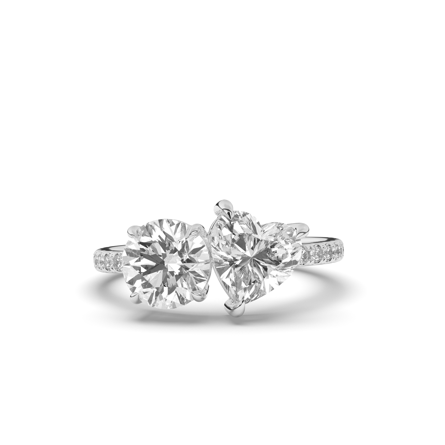 Toi Et Moi Round & Heart Lab-Grown Diamond Ring - Pear Jewels