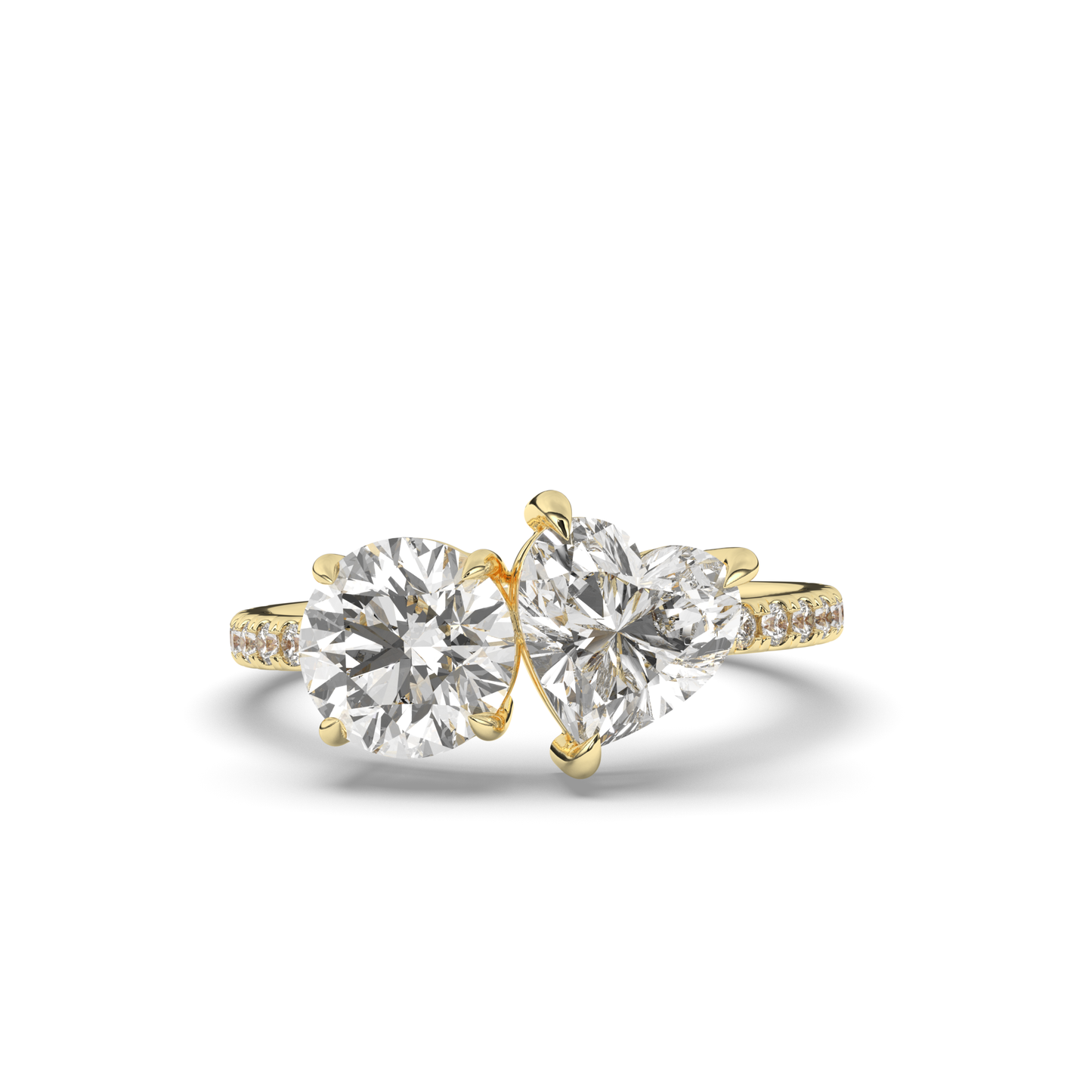 Toi Et Moi Round & Heart Lab-Grown Diamond Ring - Pear Jewels