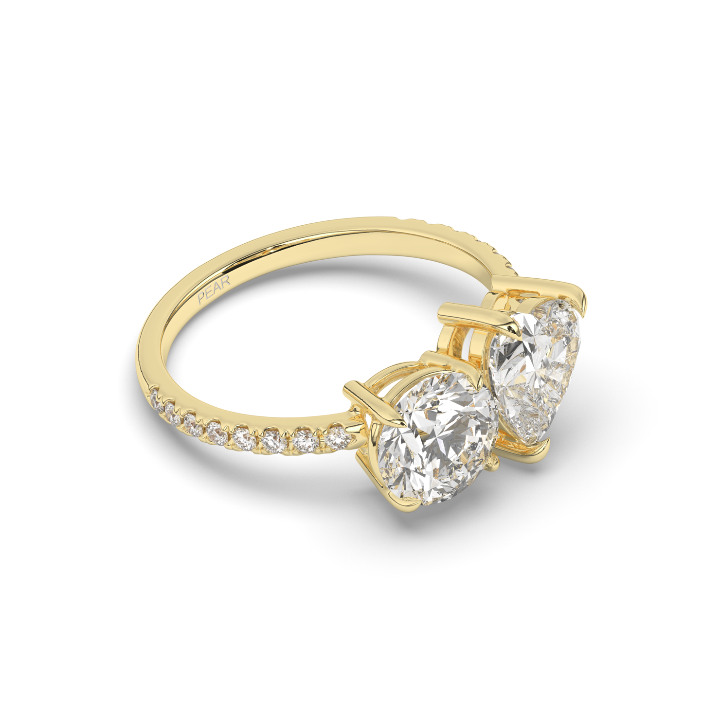 Toi Et Moi Round & Heart Lab-Grown Diamond Ring - Pear Jewels