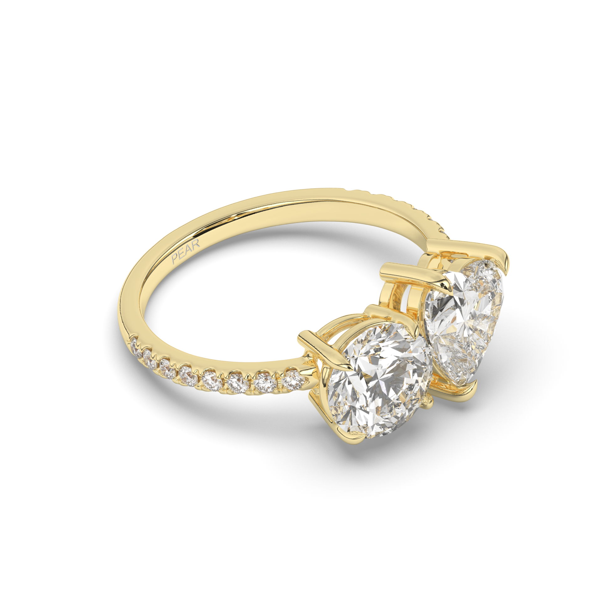 Toi Et Moi Round & Heart Lab-Grown Diamond Ring - Pear Jewels