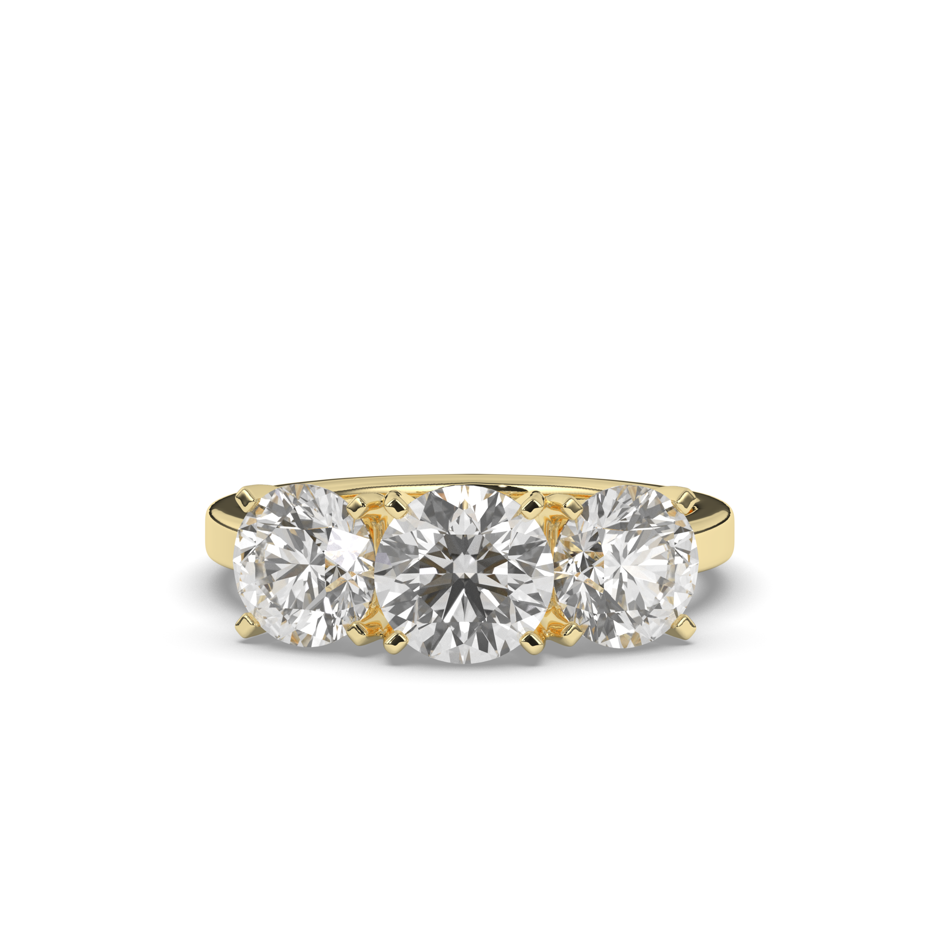Troupee Round Lab-grown 3 Stone Diamond Ring - Pear Jewels
