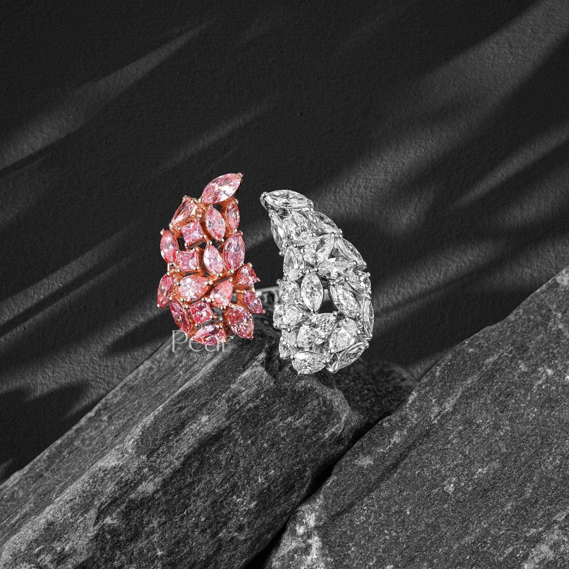 Marquise & Pear LabGrown Diamond Fancy Flower Engagement Ring - Pear Jewels